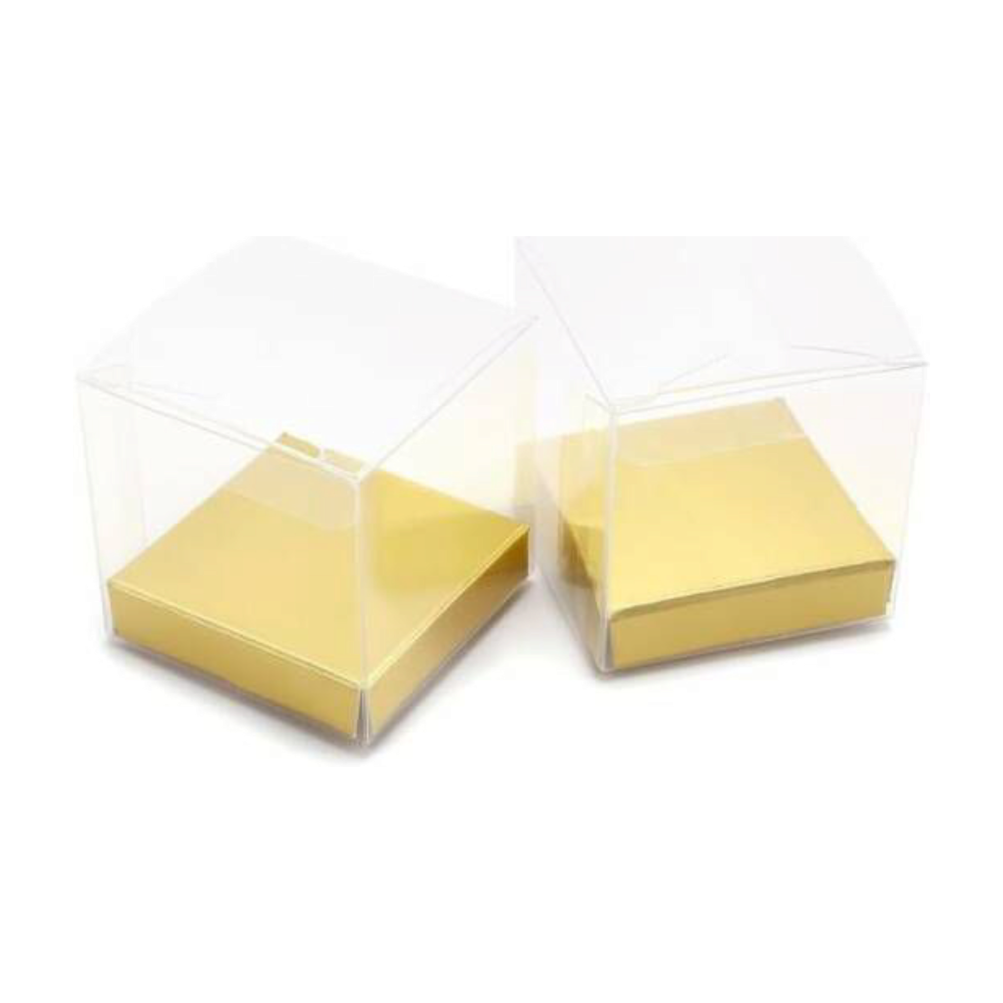 PVC Gift Box Transparent with Gold Cardboard Base