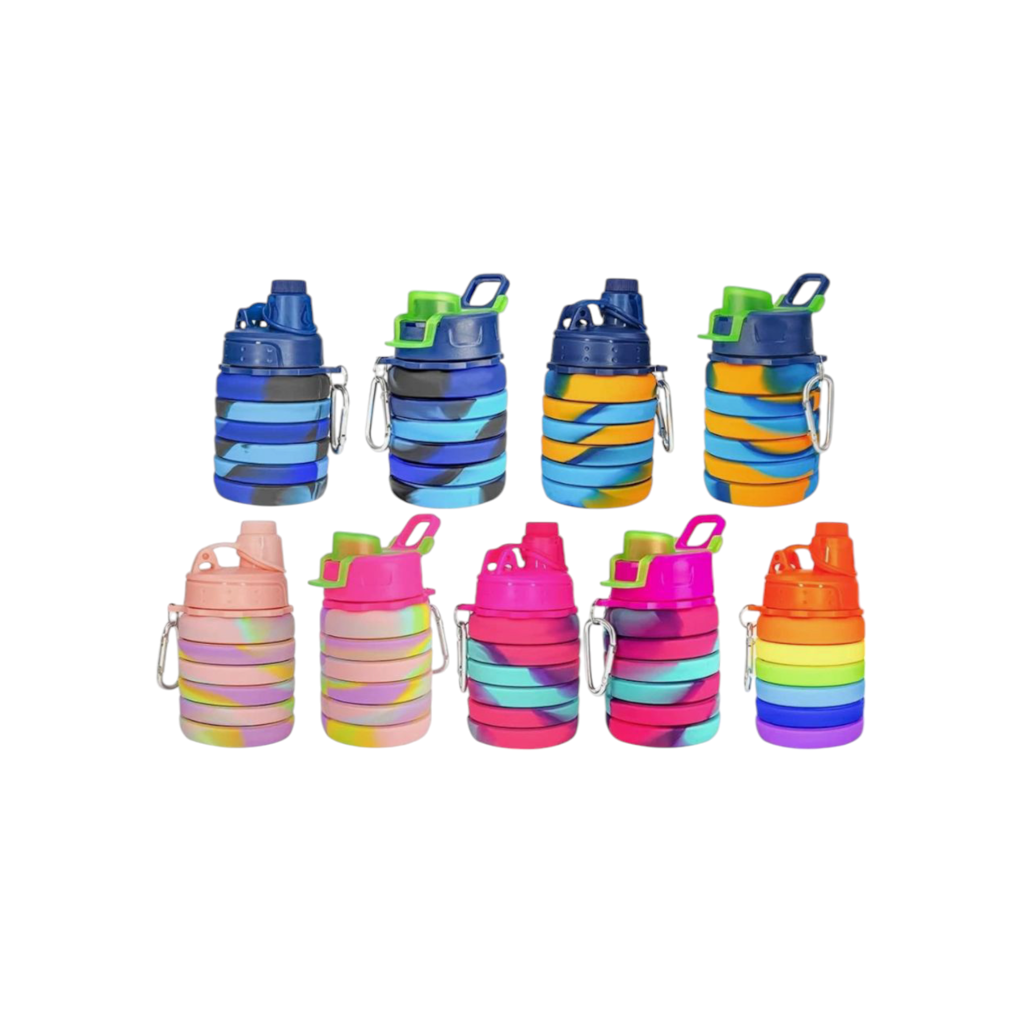 Silicone Collapsible Adjustable Water Drinking Bottle 13.5x7cm