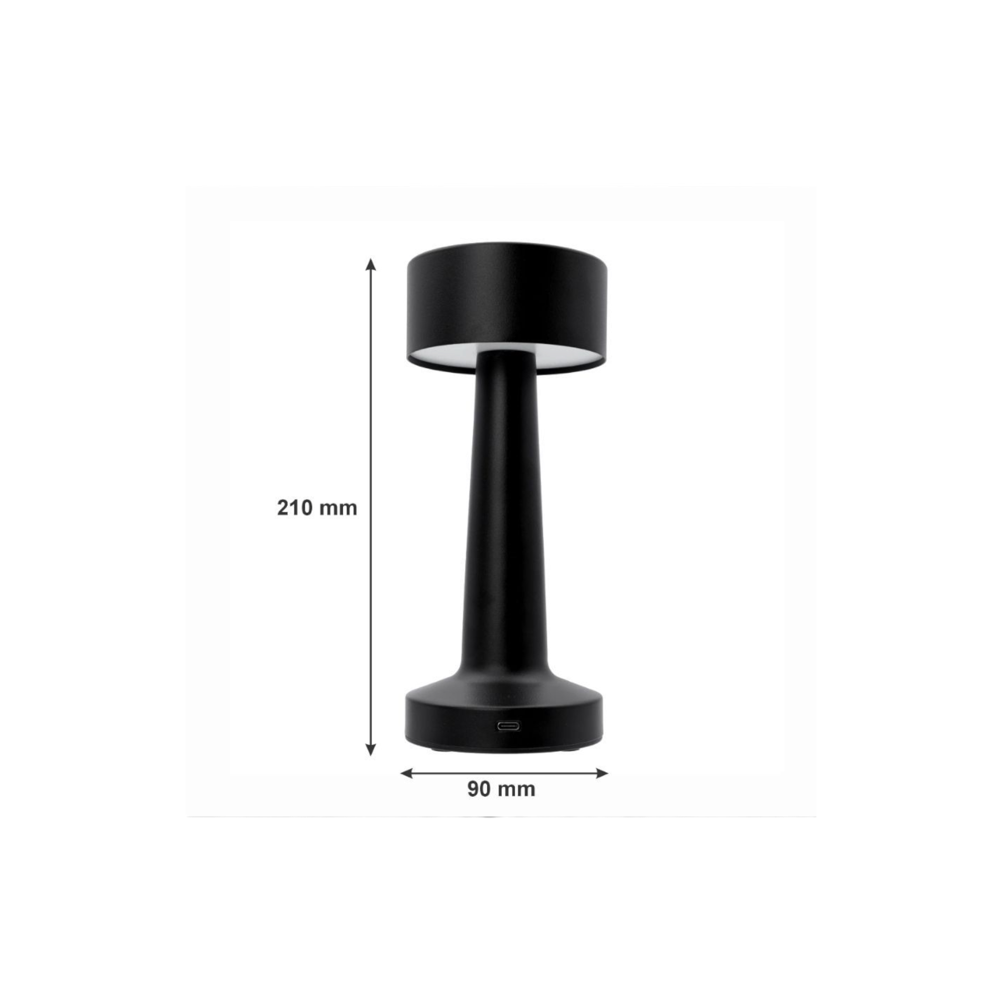 Regent Barbell Shape Table Lamp Black 90x210mm