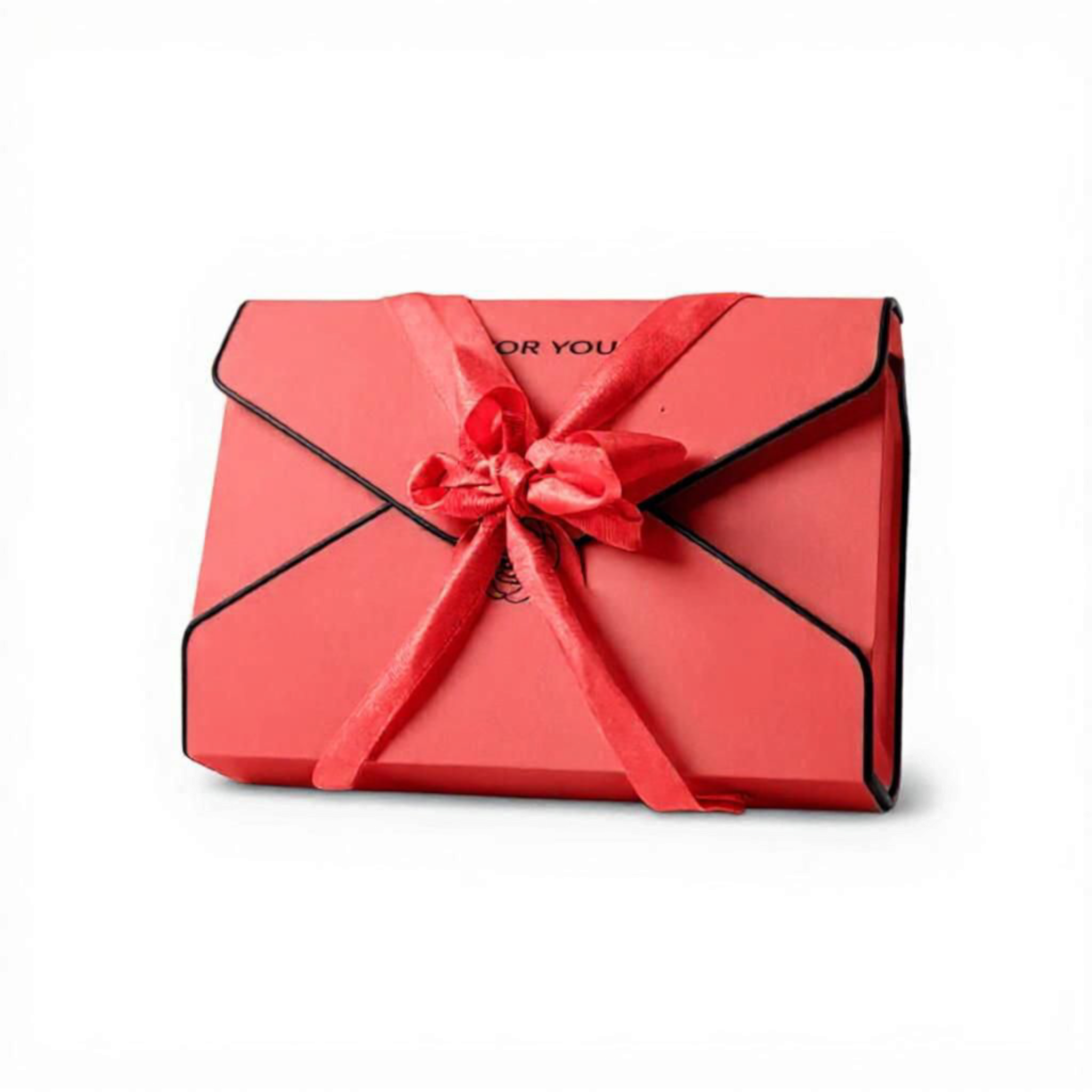 Luxury Macaron Gift Box 6-Division with Ribbon 25x17x6cm - For You Text