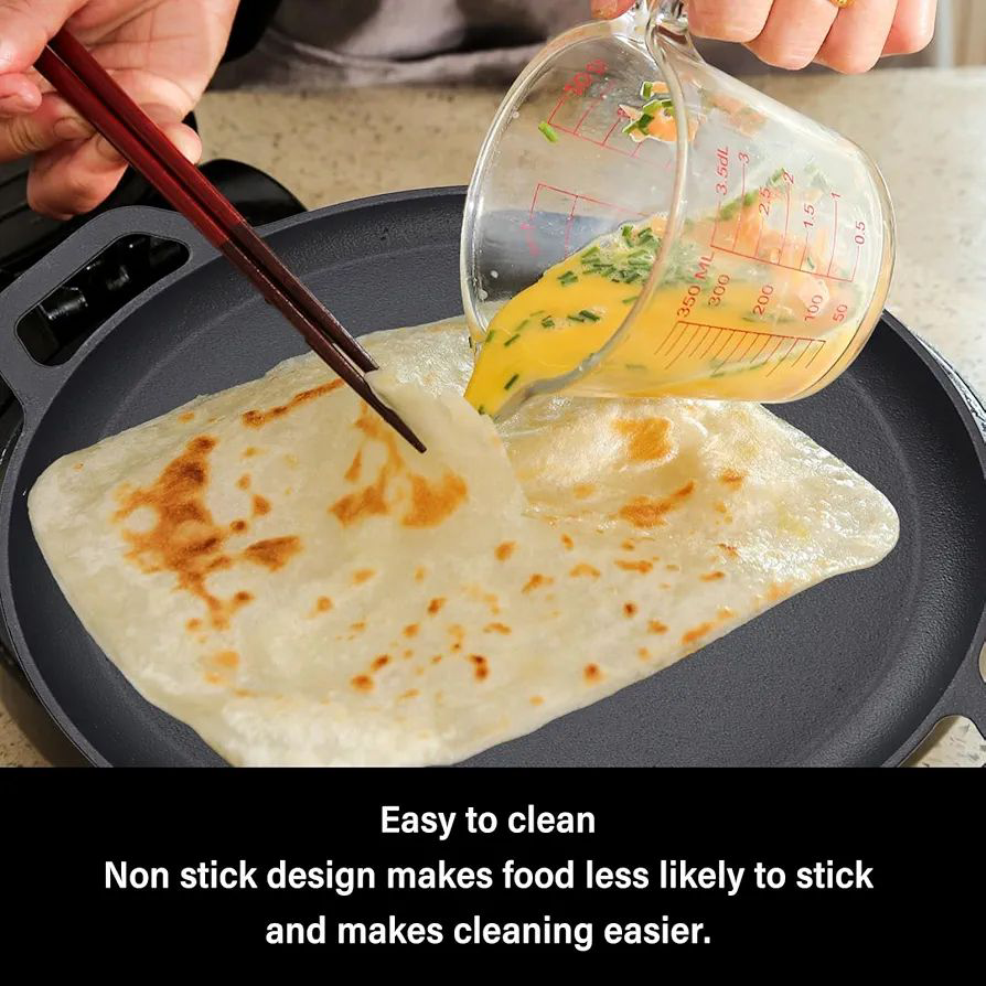 Totai Cast Iron Double Handle Pancake Pan Large 33cm