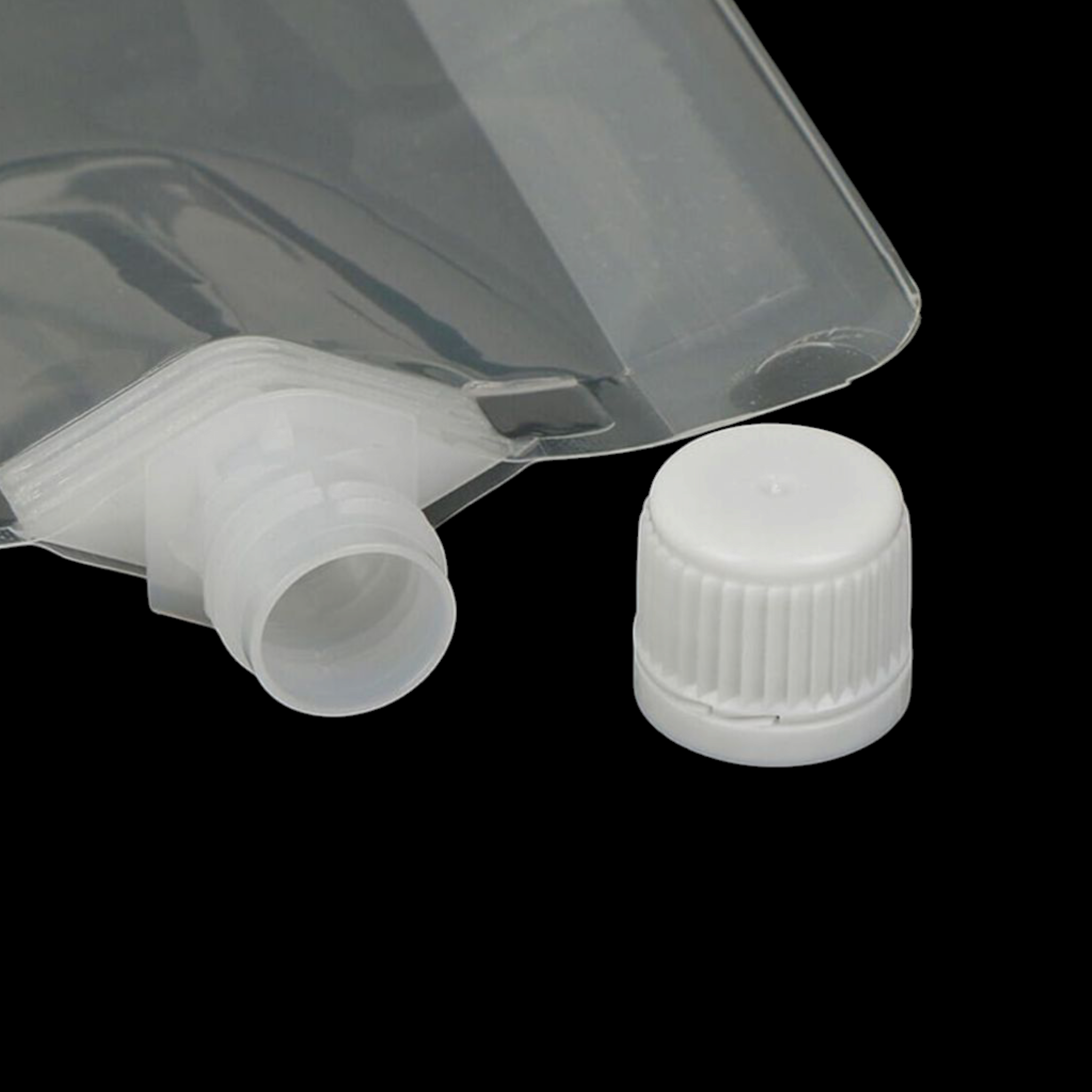 Stand-Up Drink Pouch Bag 500ml Clear with Spout  13x19x3.5cm 100mic Resealable Beverage Packaging