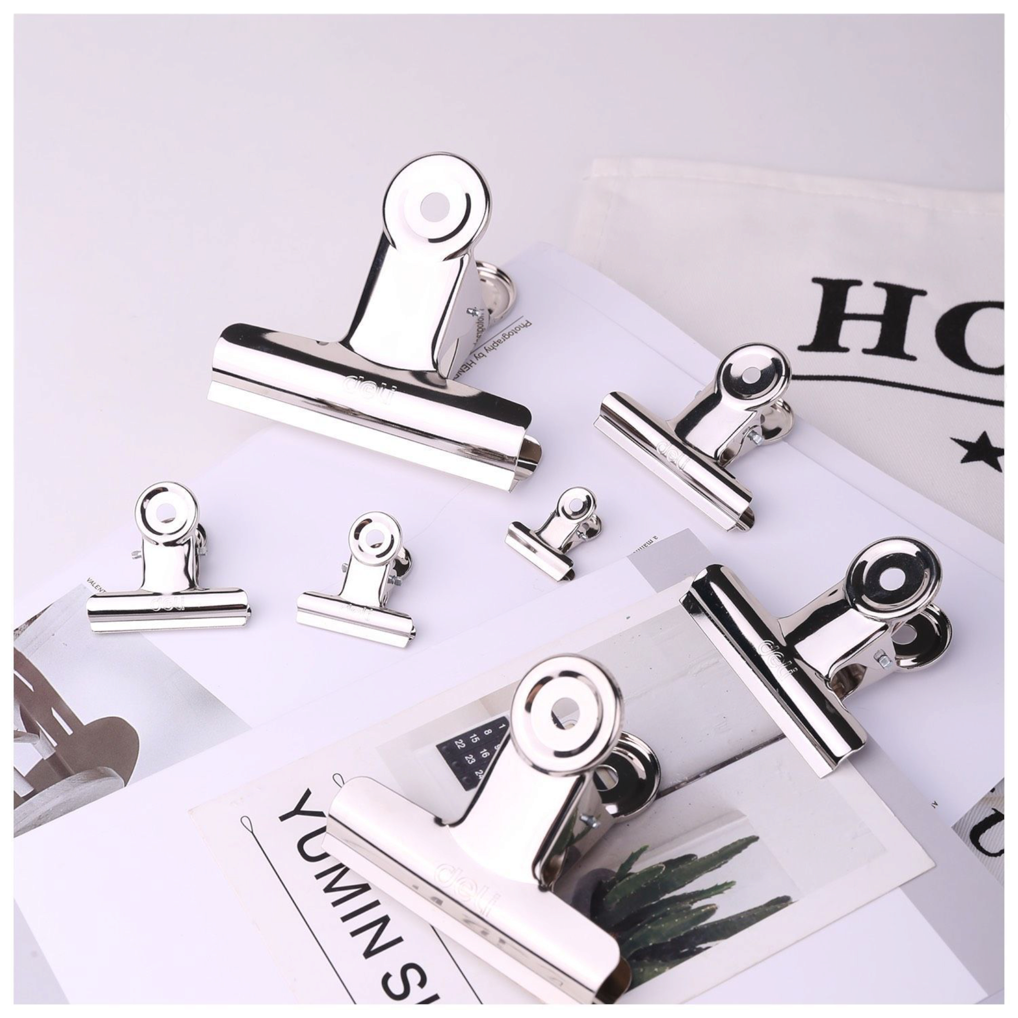 Deli Bulldog Clip Silver 64mm 6pack