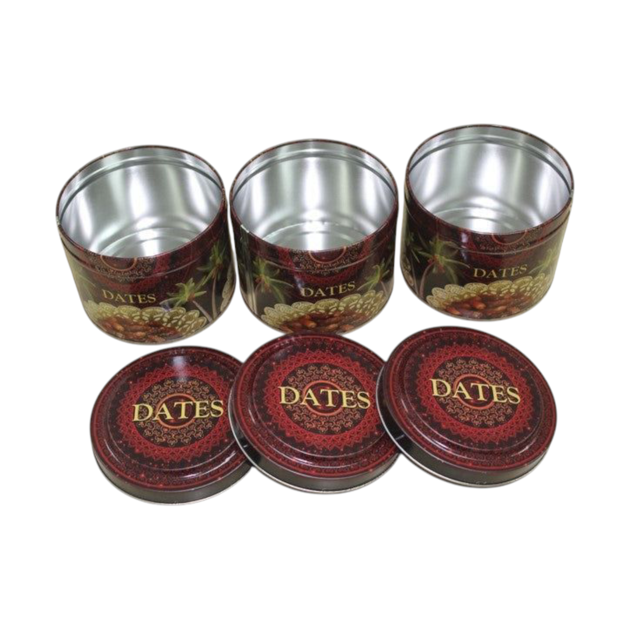 Dates Tin With Red Print
