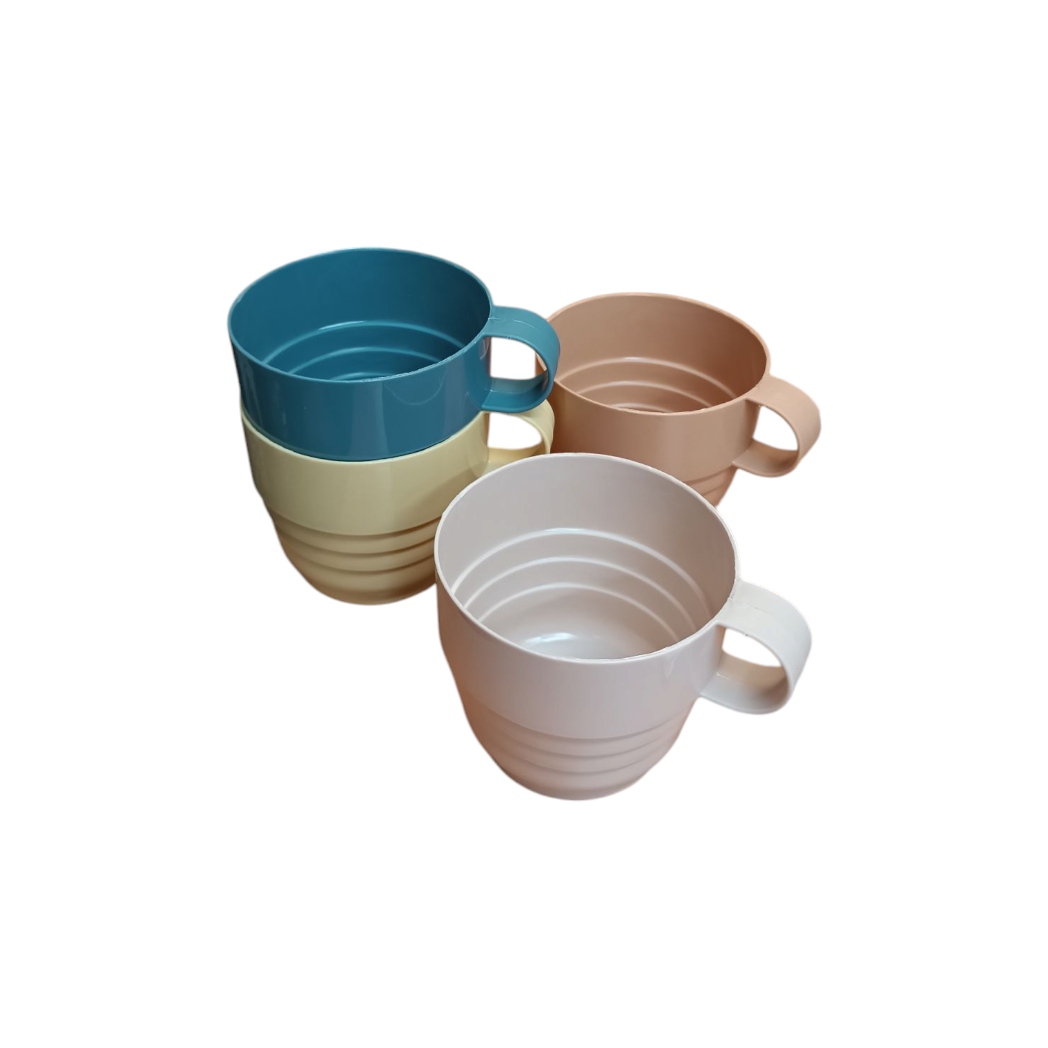 Pastel Picnic Plastic Tumbler Cups 4pc Set 8x7cm 250ml