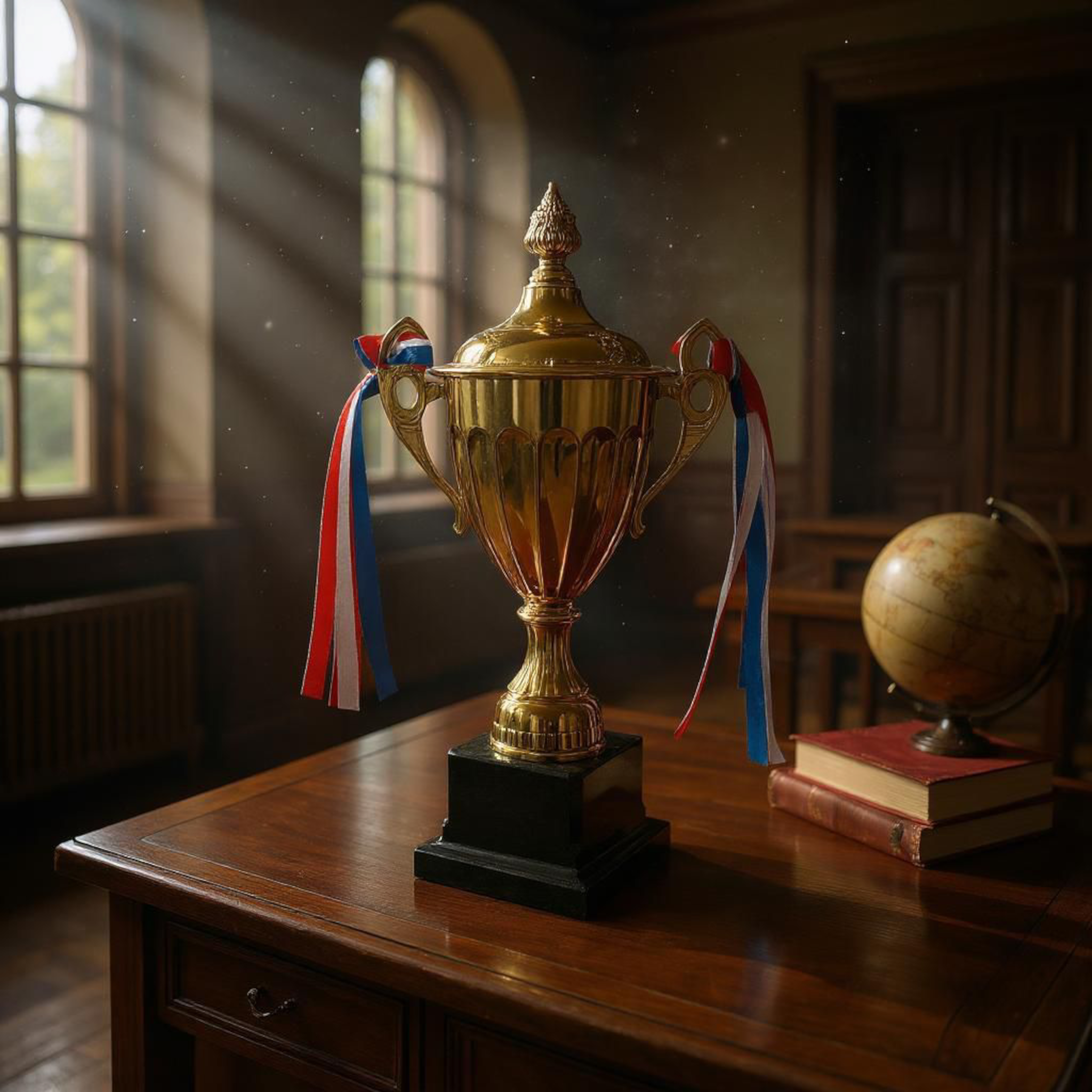 Gold Metal Trophy Cup with Black Plastic Base 35cm