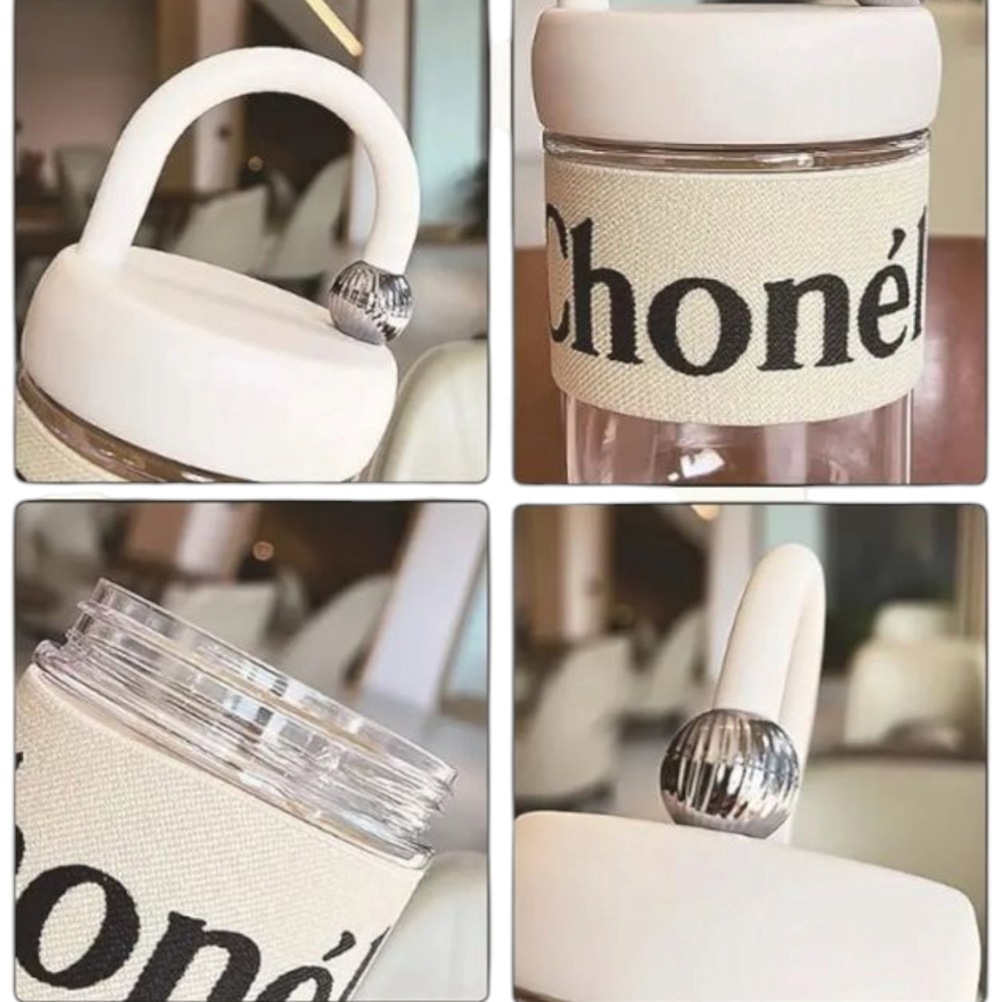 450ml Glass Drinking Sipper Bottle - High Temperature Resistant Portable Handheld Coffee Mug 11x8cm