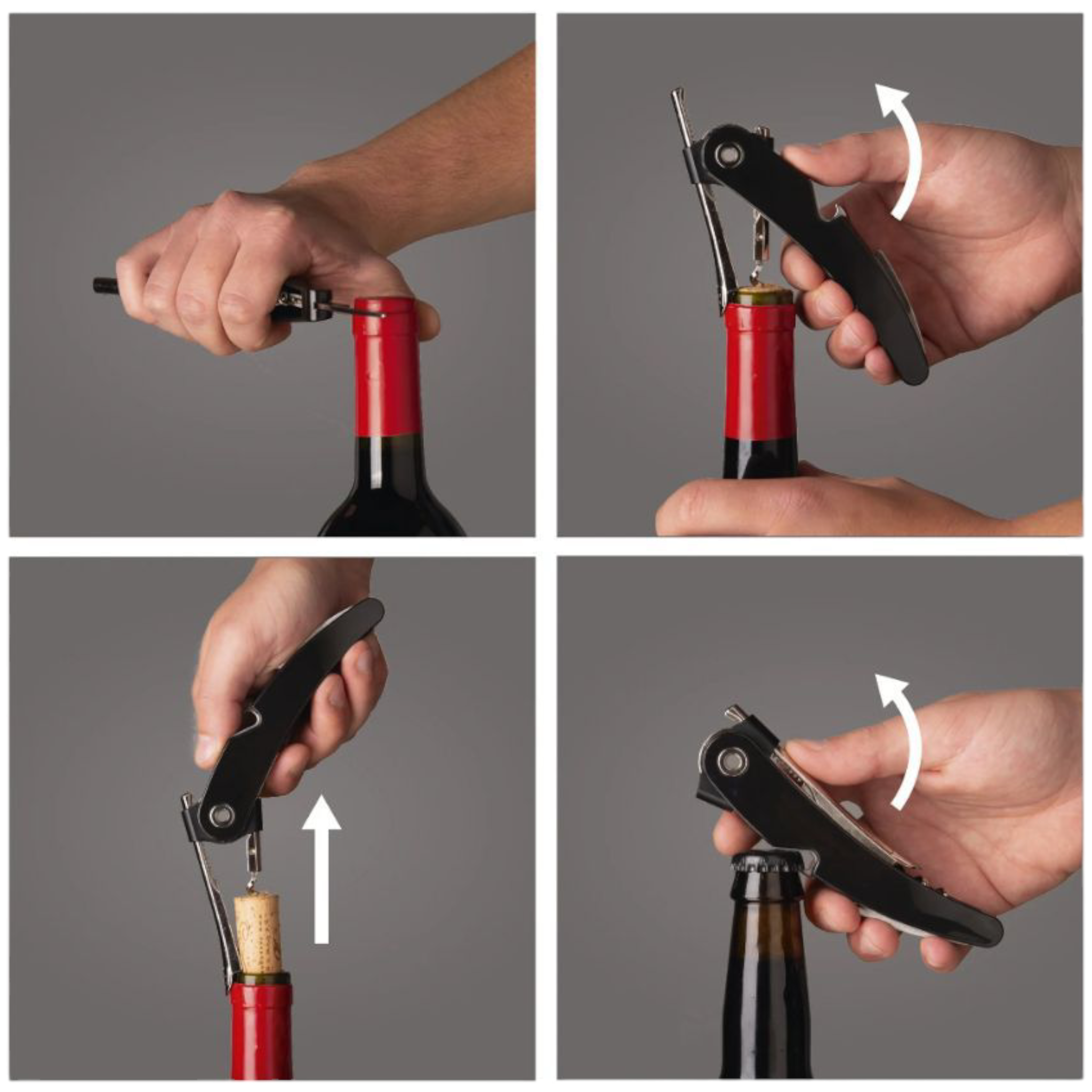 Vacu Vin Black Single Pull Corkscrew 40150