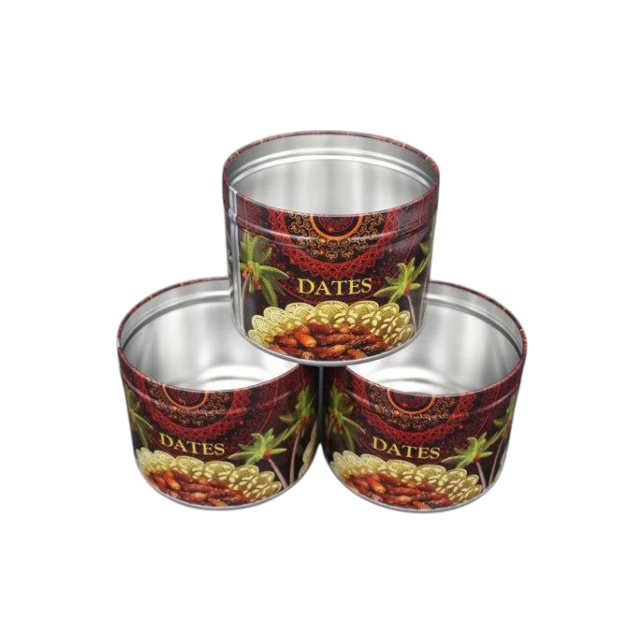 Dates Tin With Red Print