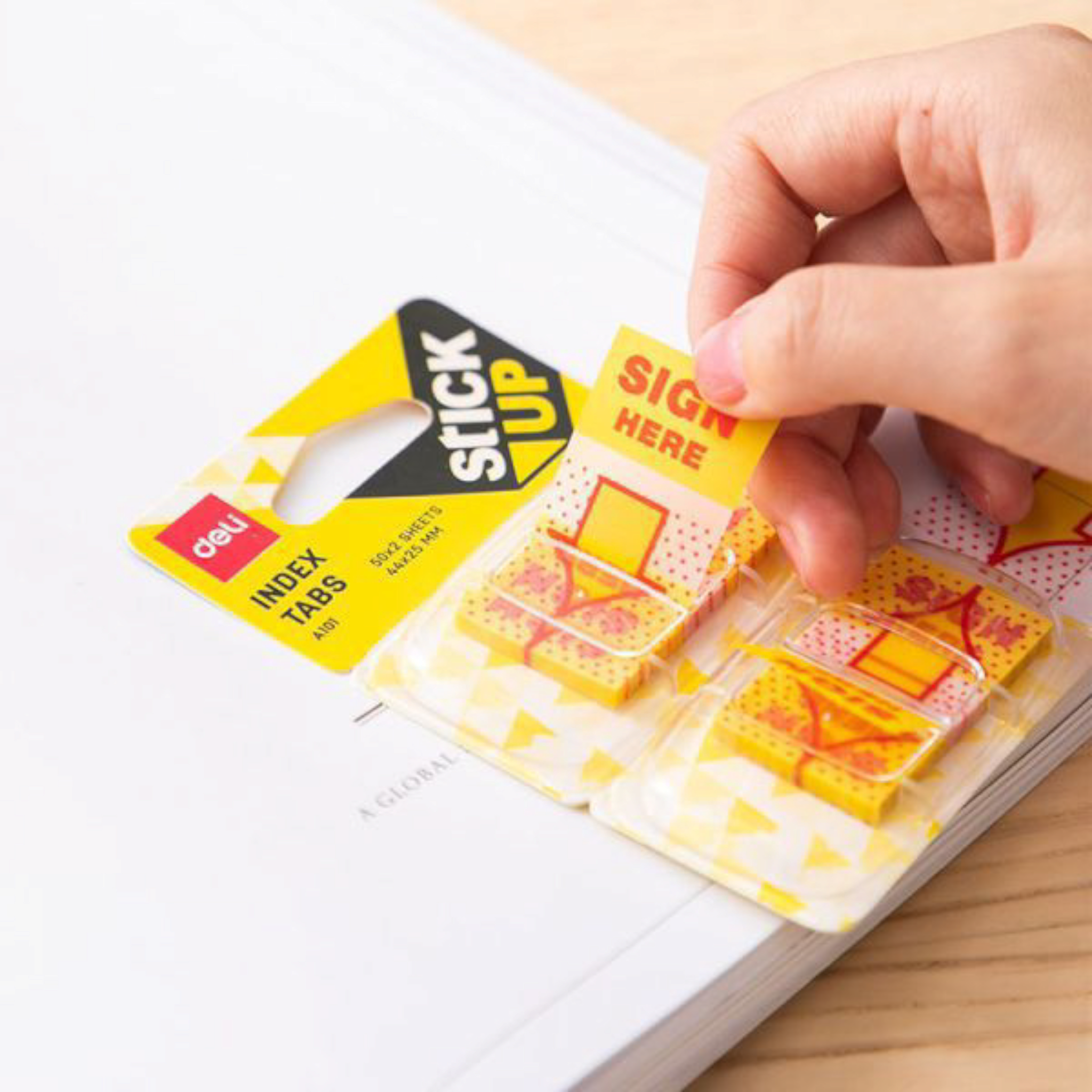 Deli Sign Here Index Tabs 44x25mm Asstorted