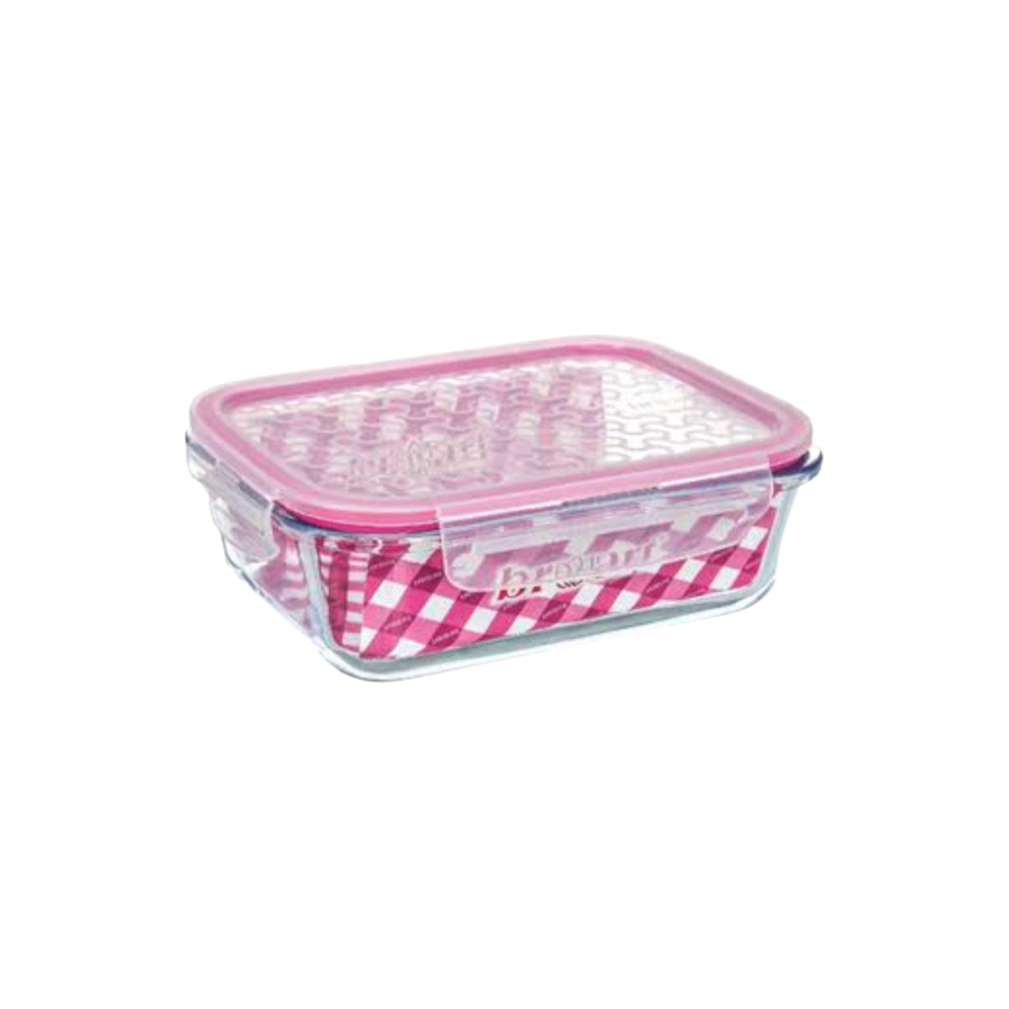 Borart Lock&Lock Glass Food Storage Container Bowl with Plastic Lid 1040cc BR-46104-P