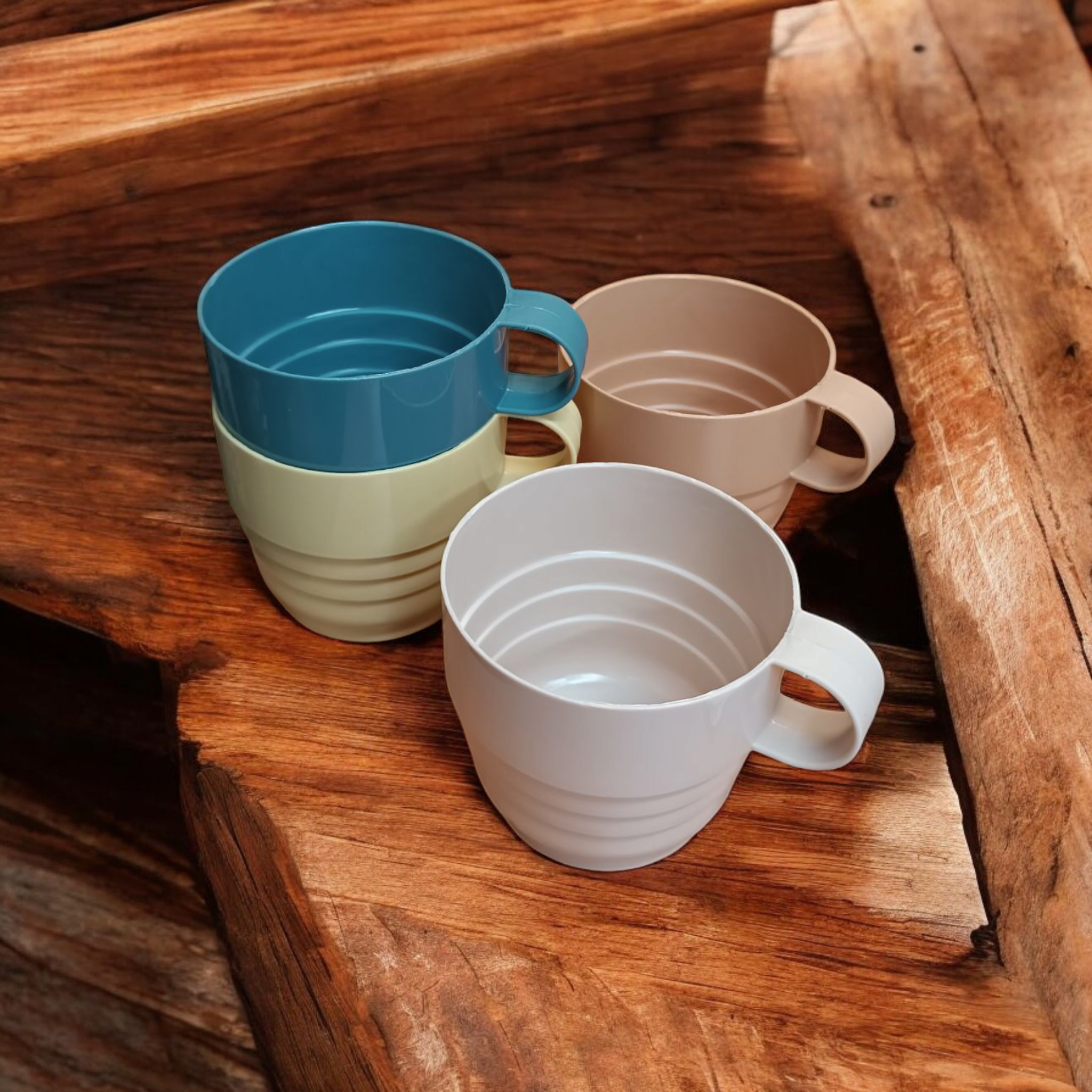 Pastel Picnic Plastic Tumbler Cups 4pc Set 8x7cm 250ml