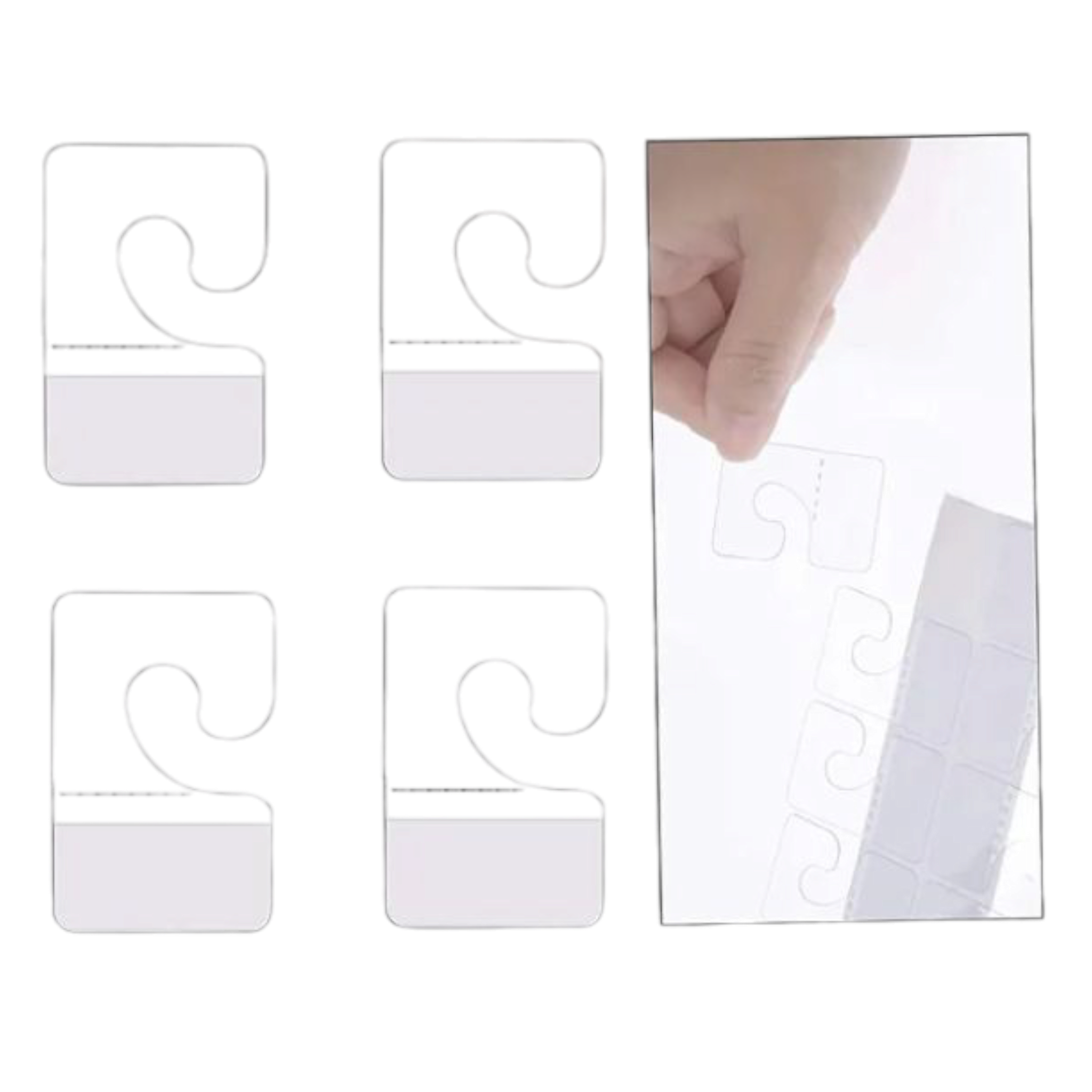 Supermarket Grocery Store PVC Plastic Hang Tabs Hooks 3.7x5cm