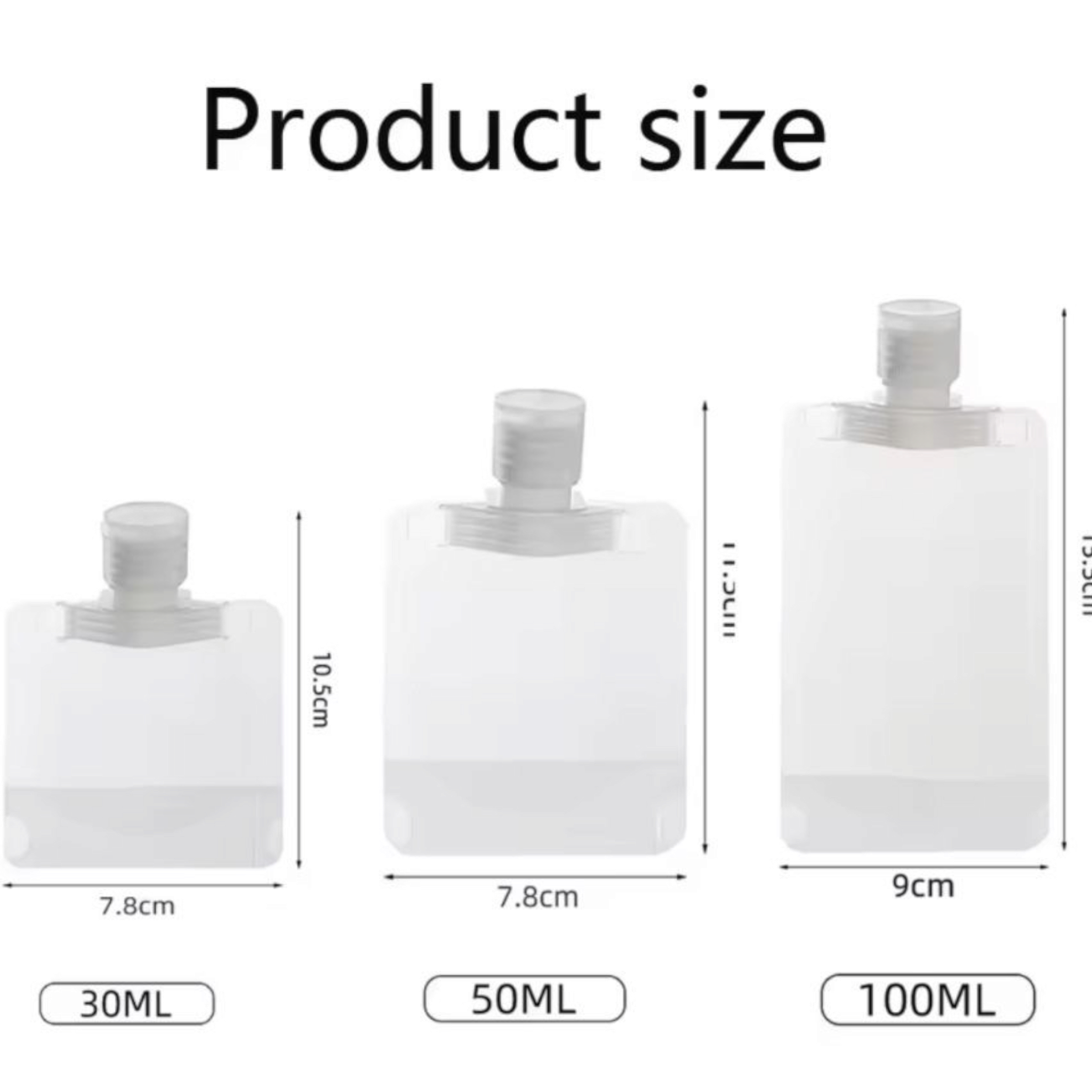 Food Grade Travel Cosmetic Lotion Shampoo Liquid Pouch Bag Sub-Packaging Clear