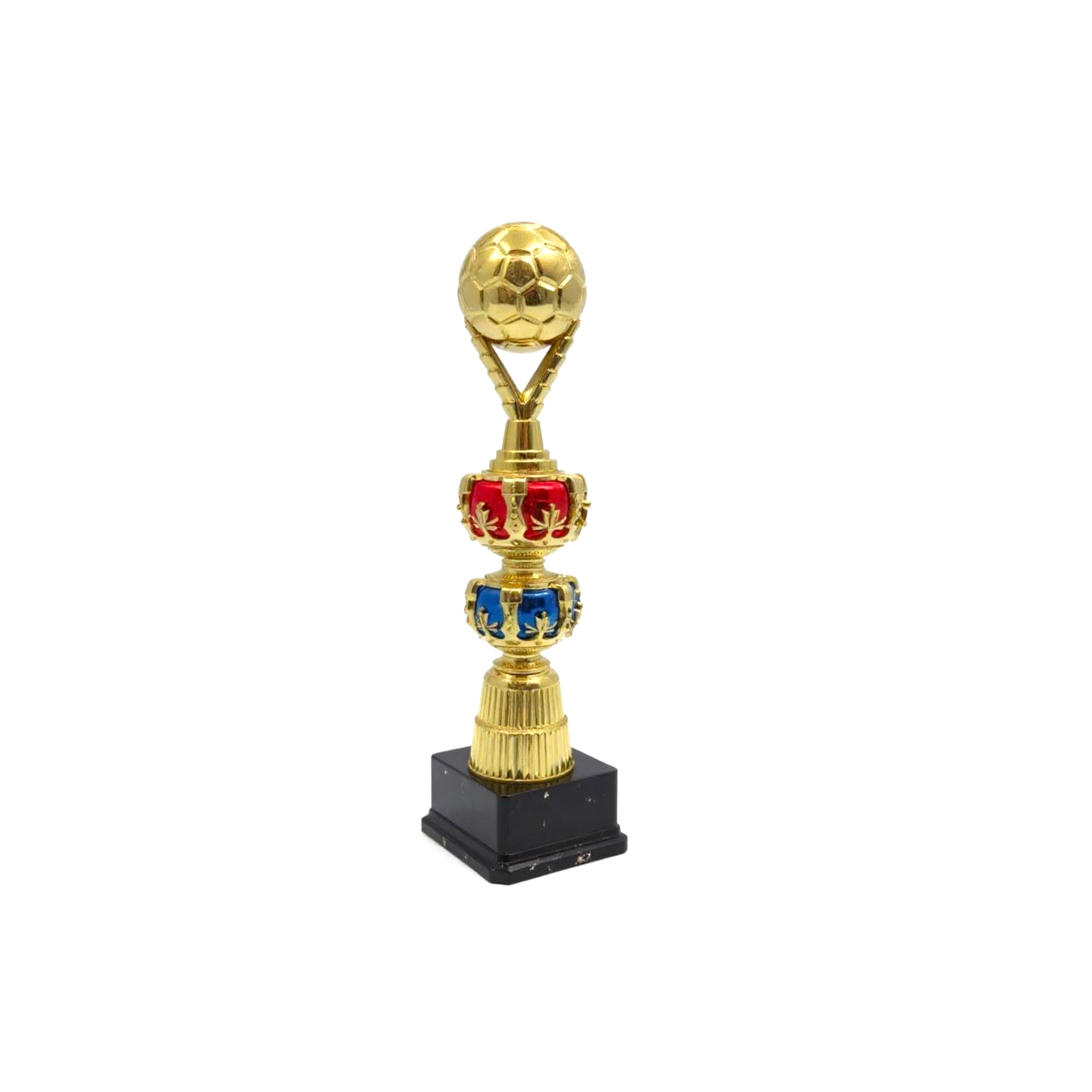 Gold Plastic Soccer Trophy Cup with Black Base 37.5cm