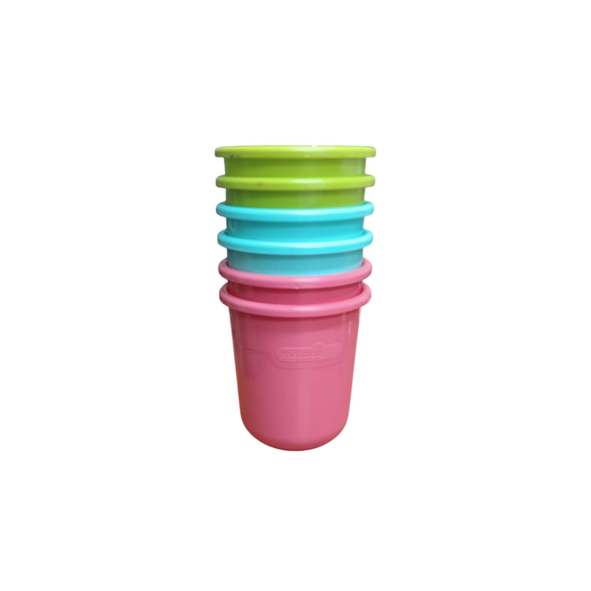 Plastic Reusable Pastel Tumbler 250ml Nipper Set 6pack