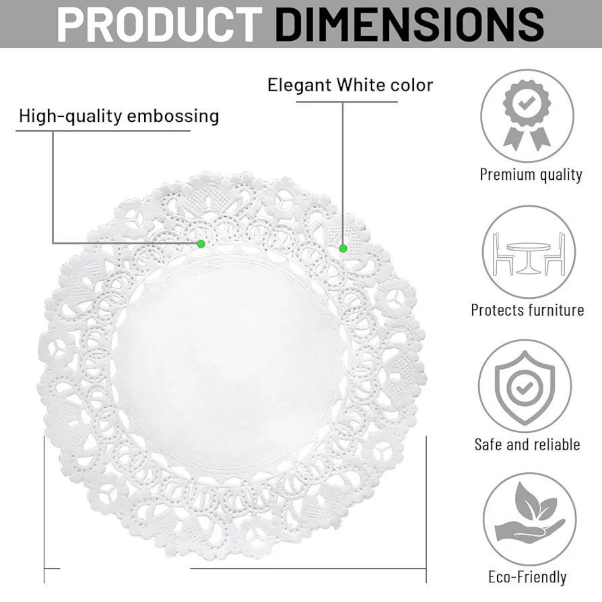 Round Paper Doilies 24pc 21.5cm