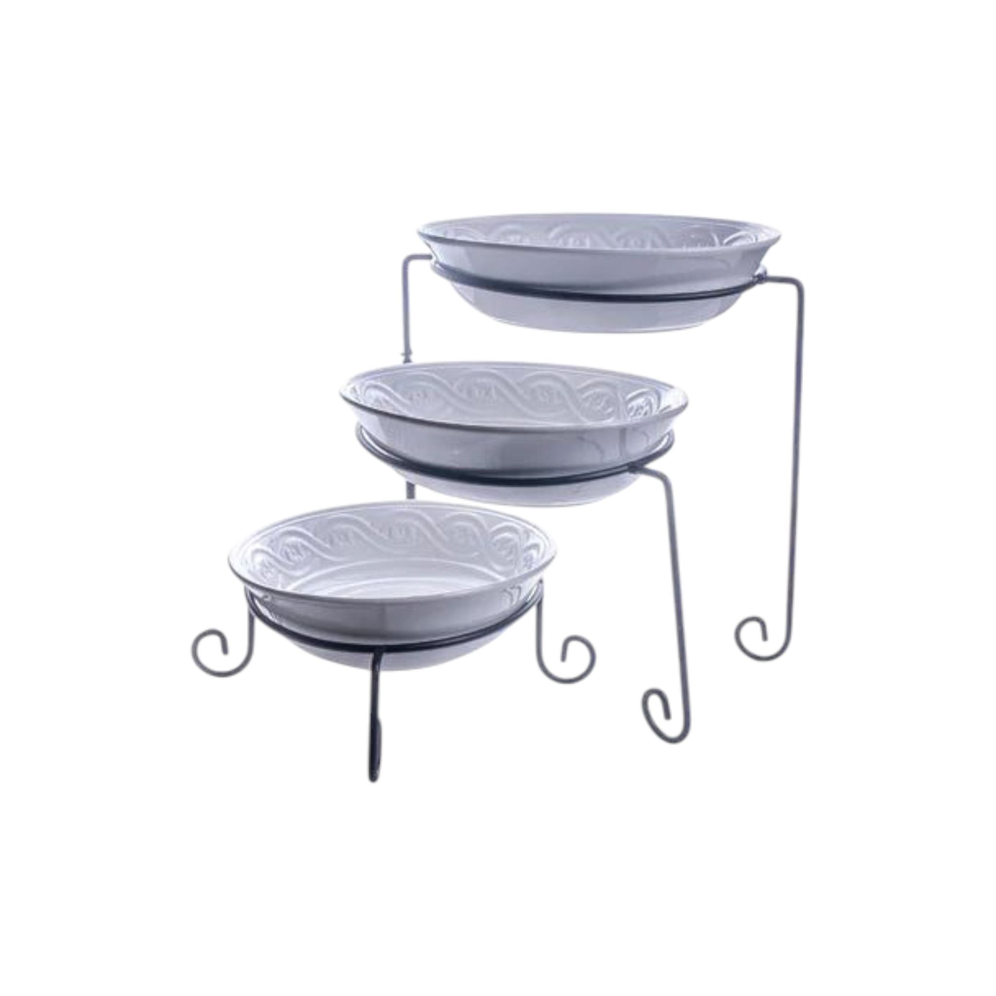 3-Tier Bowl Set with Black Stand