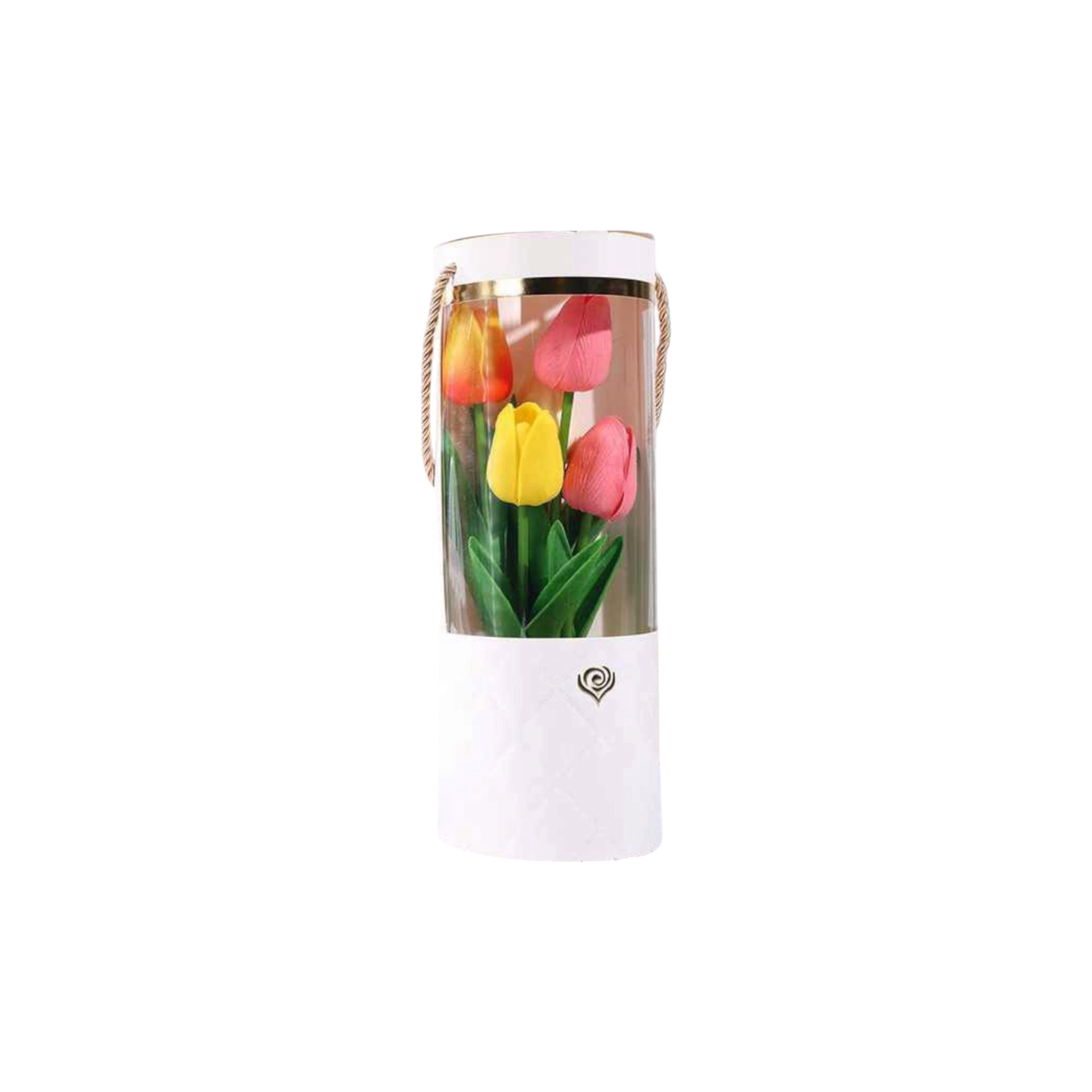 Florist Gift Tube Box with Transparent PVC Window 10x5x27.5cm 1pc