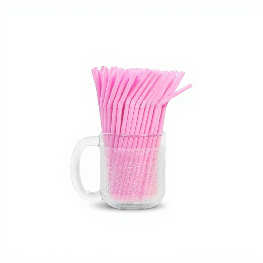 Flexible Bendy Straws Plastic 5mm 100pack