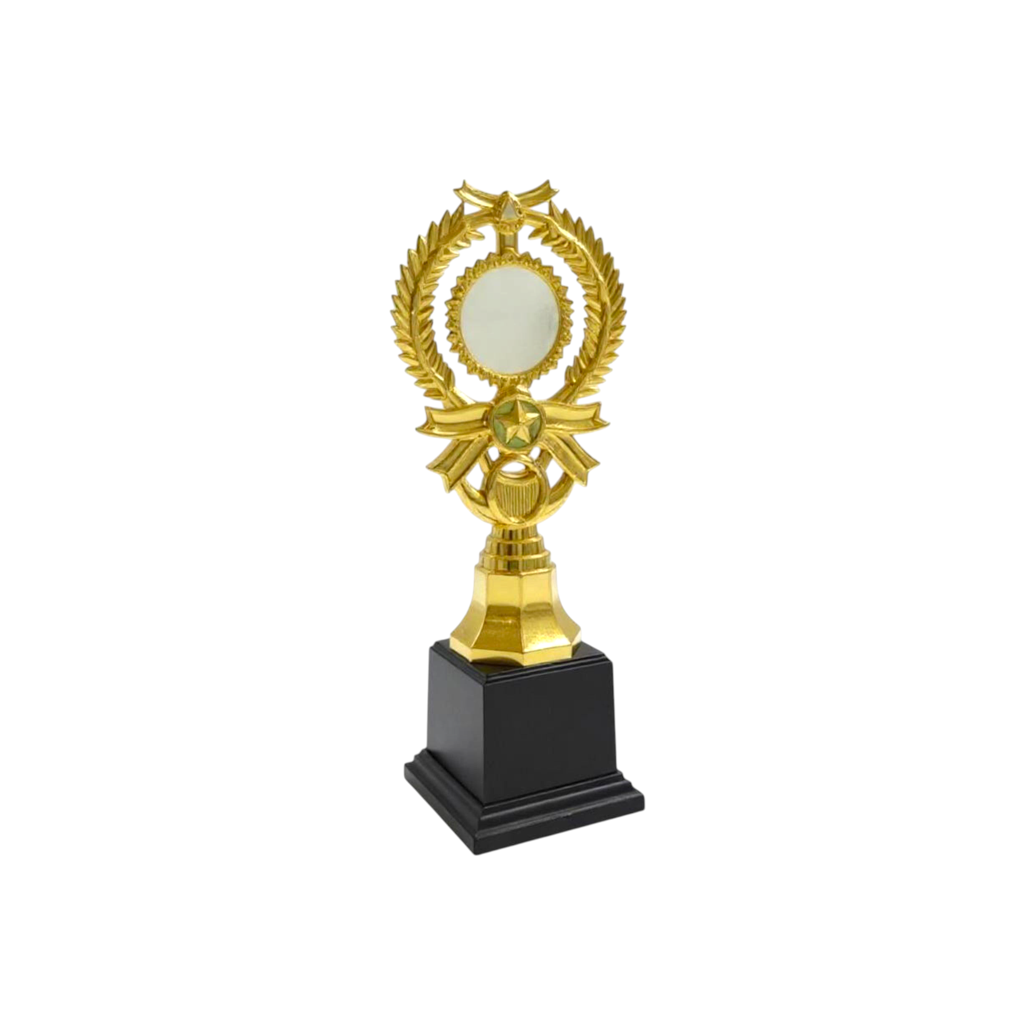Gold Plastic Olympia Trophy on Black Plastic Base 28cm