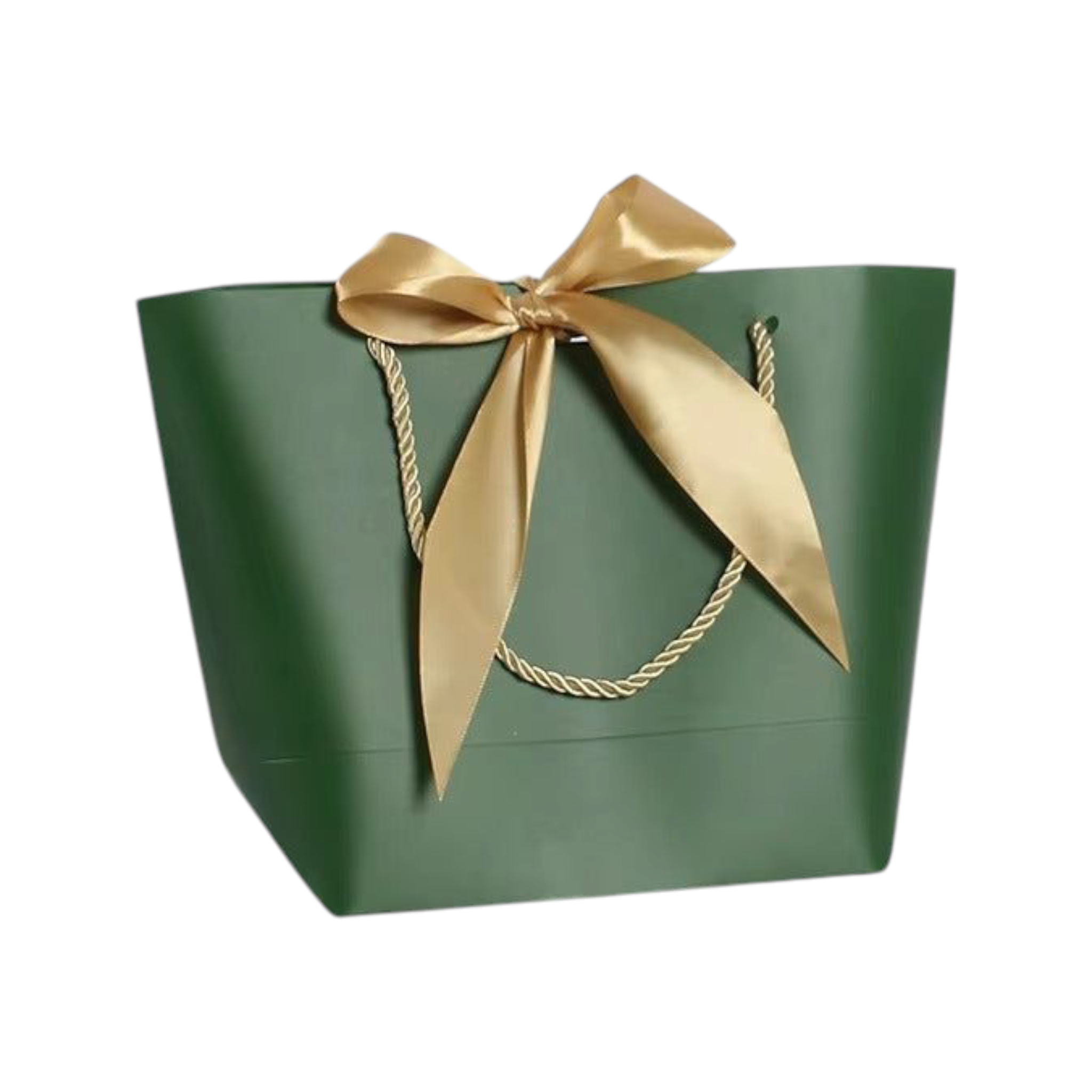 Designer Gift Paper Bag with Gold String Handle & Ribbon
