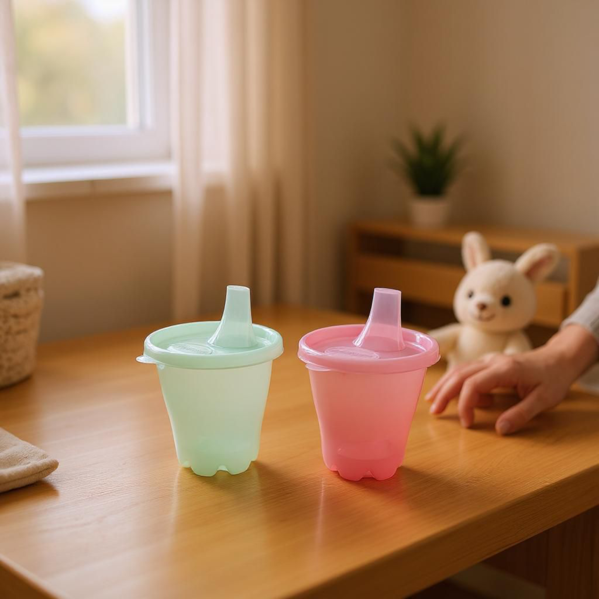 Baby Sipper Cup Plastic- Wave Bottom 200ml