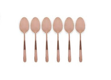 Stainless Steel Teaspoon 6Pcs Rose Gold Square Handle Colour CT794ROSE GOLD