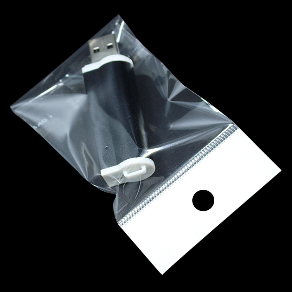 Polyprop Cellophane Selfseal Bags 6.5x18cm Euro Hole Hanging 100pack