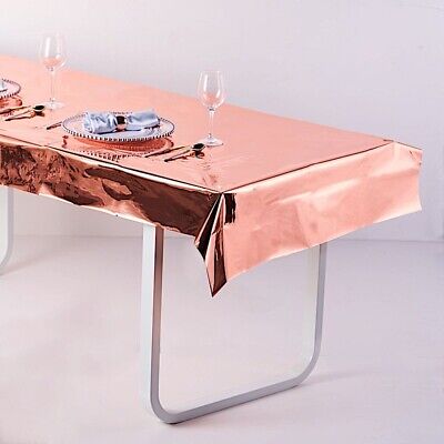 Metallic Plastic Table Cover 137x183cm Rectangular