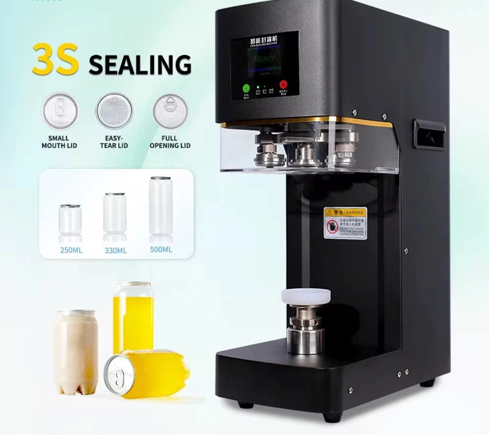 Automatic Can Sealing Machine Non Rotary - for Food Grade Plastic Drinking Clear Can Bottle