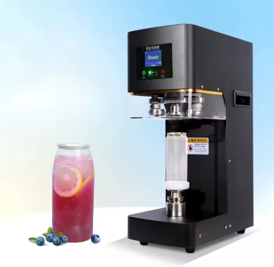 Automatic Can Sealing Machine Non Rotary - for Food Grade Plastic Drinking Clear Can Bottle