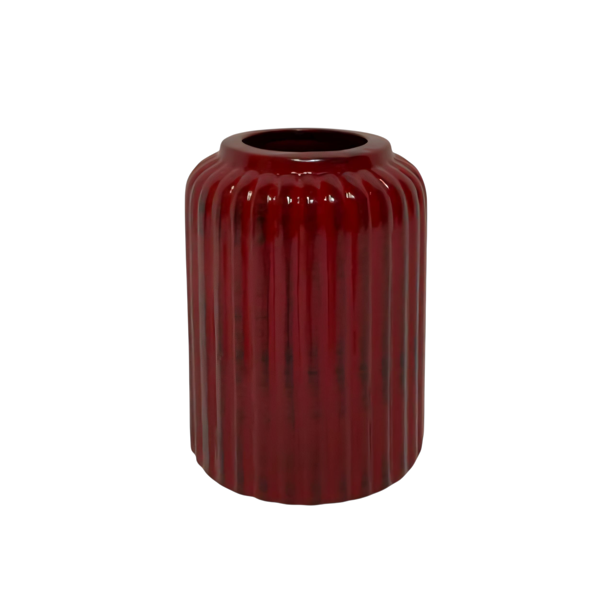 Vase Louise Ribbed Bottle Base 36x11cm Red