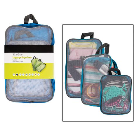 Camping & Travel Luggage Bag Organiser 3pc Set