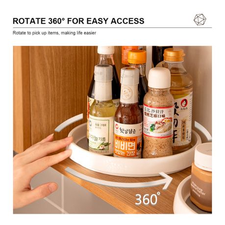 Rotating Lazy Suzan Organiser Non-Slip 24x4cm Pantry/Countertop Tray