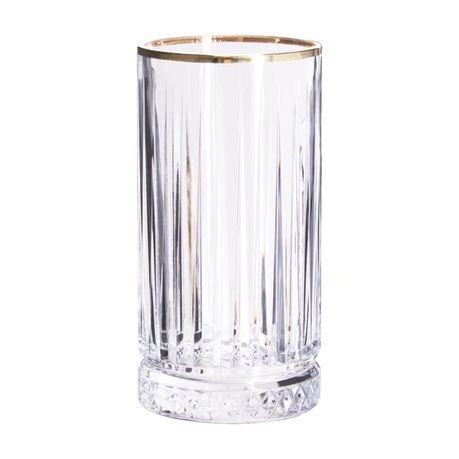 Pasabahce Elysia Hiball Glass Tumbler 445ml Gold Rim 4pack 23056