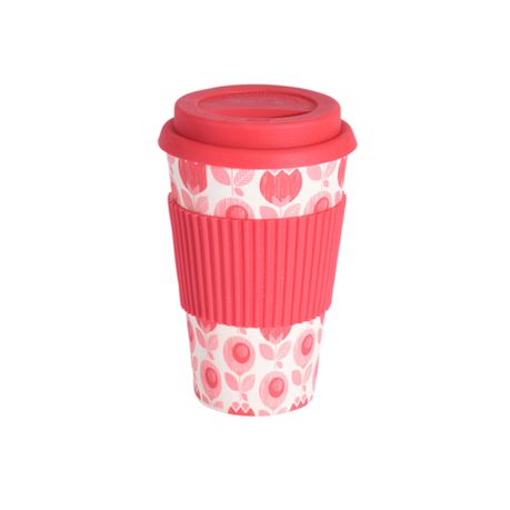Coffee Cup Bamboo Silicone Lid and Heat Grip Eco Friendly