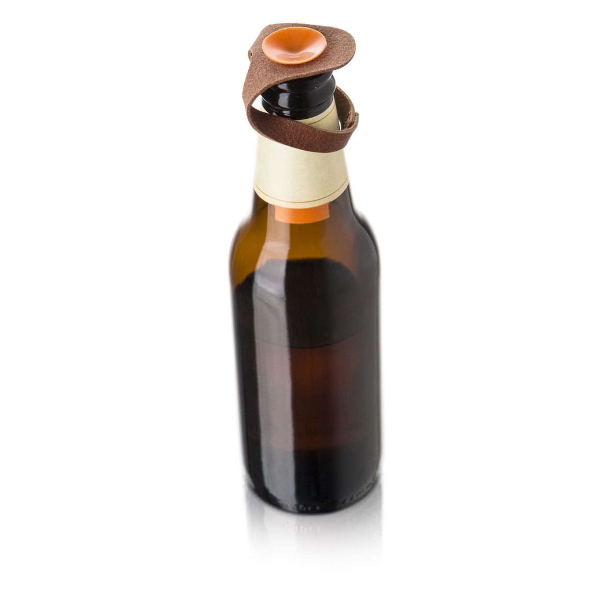 Vacu Vin Beer Bottle Marker and Stopper Leather Set Of 6