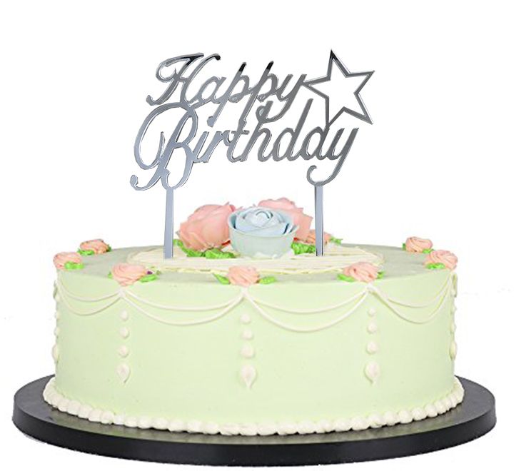 Acrylic Cake Topper Happy Birthday Star