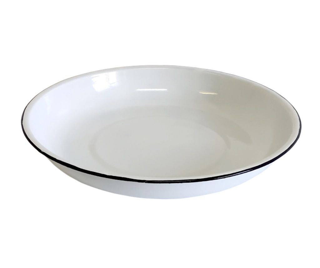 Enamel Rice Plate 20cm Round White