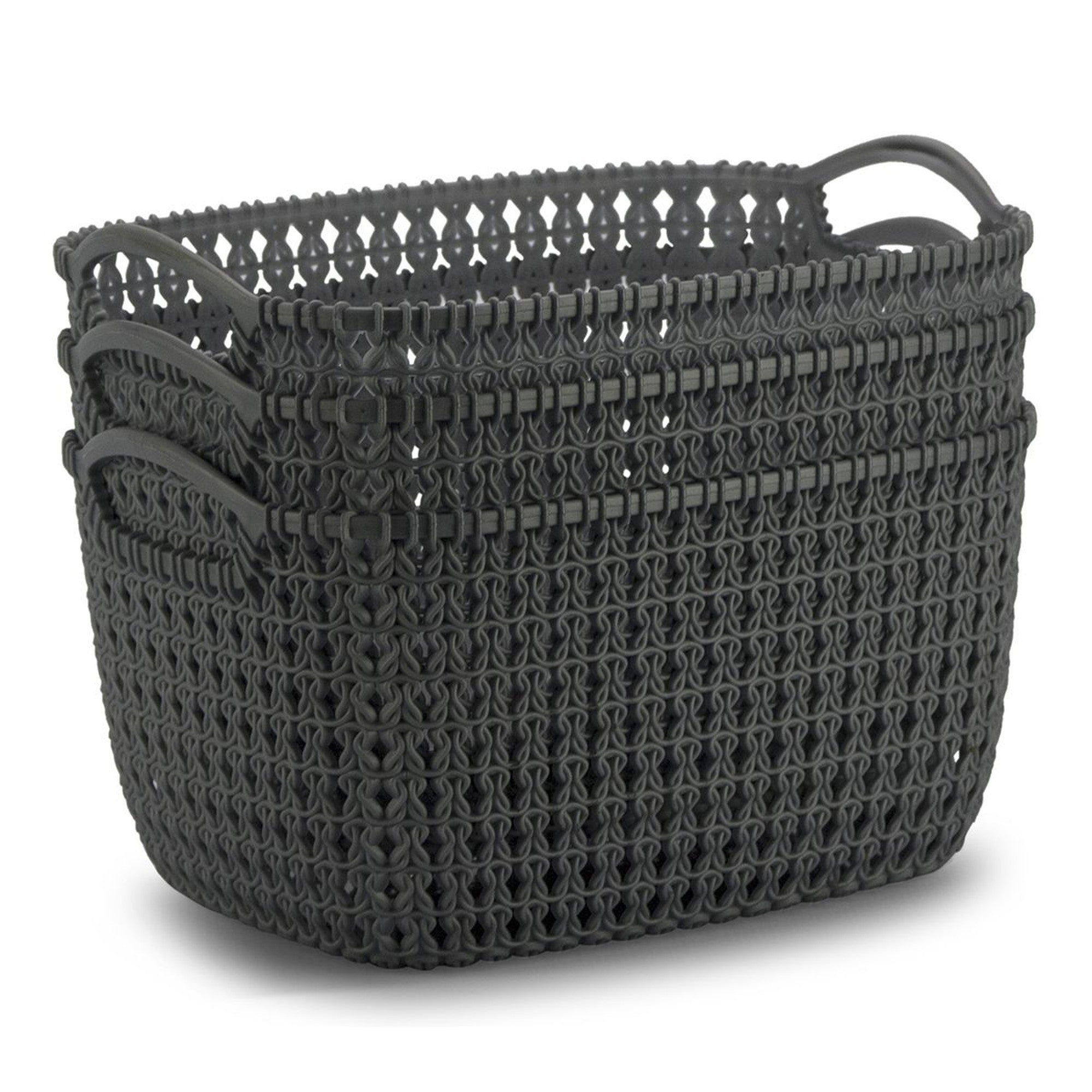 Laundry Knit Carry Basket Plastic Big with Handle