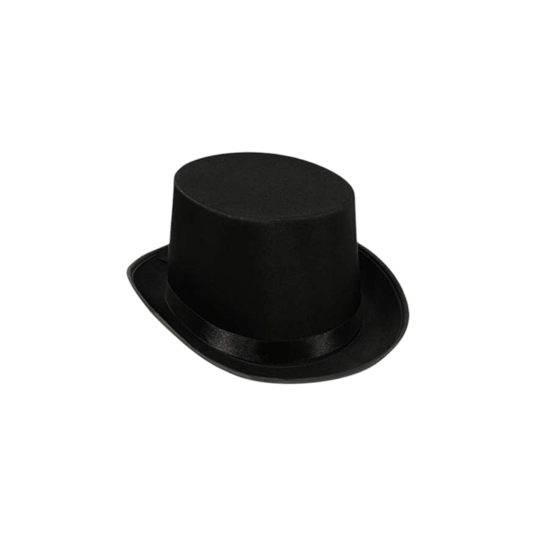 Satin Sleek Black Top Party Hat with Band