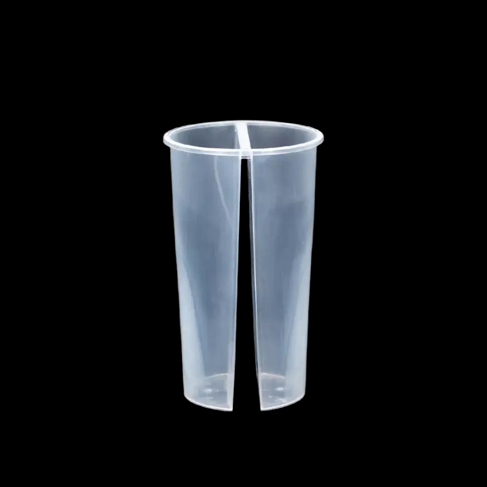 Double-Sided Split PP Plastic Cup 700ml Dual Flavor Beverage Drinking Tumbler with Disposable Lid