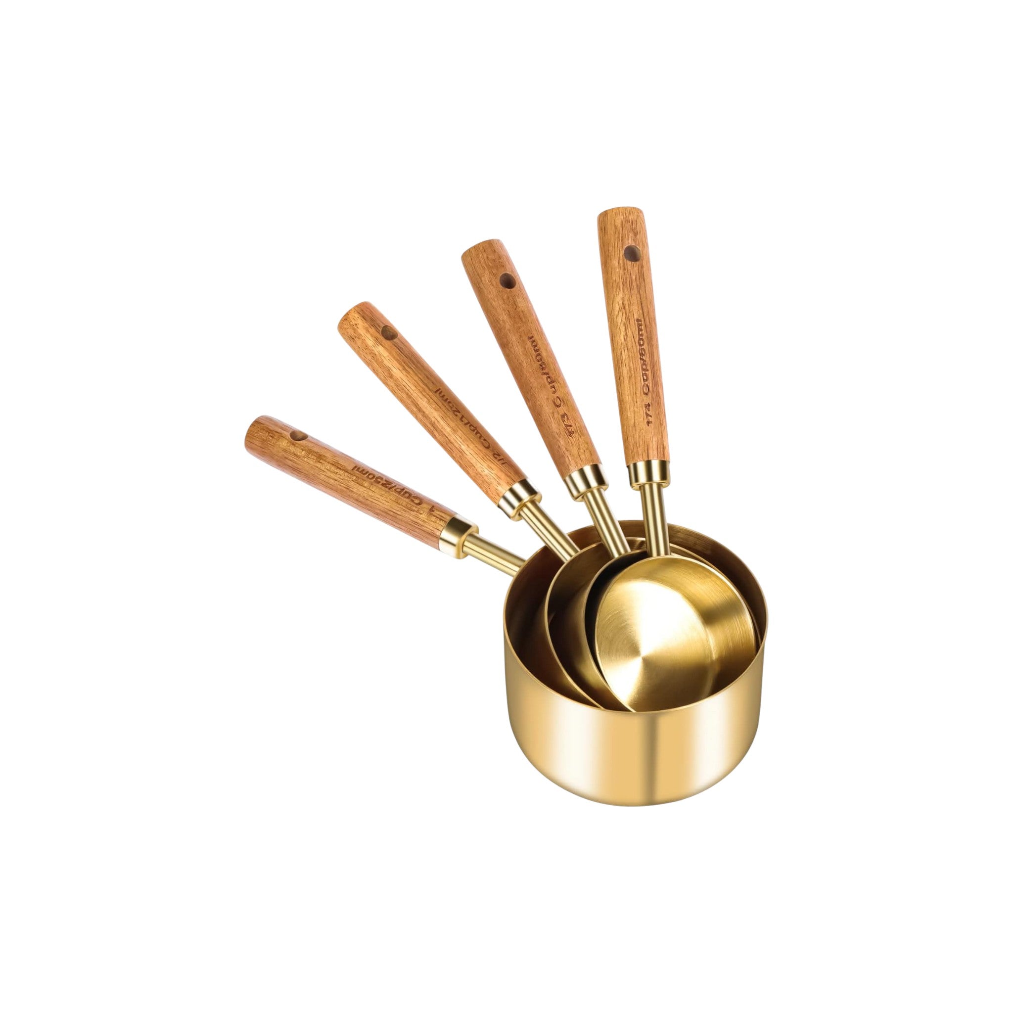 Salitanz Stainless Steel Measuring Spoon Gold 8 Piece Set