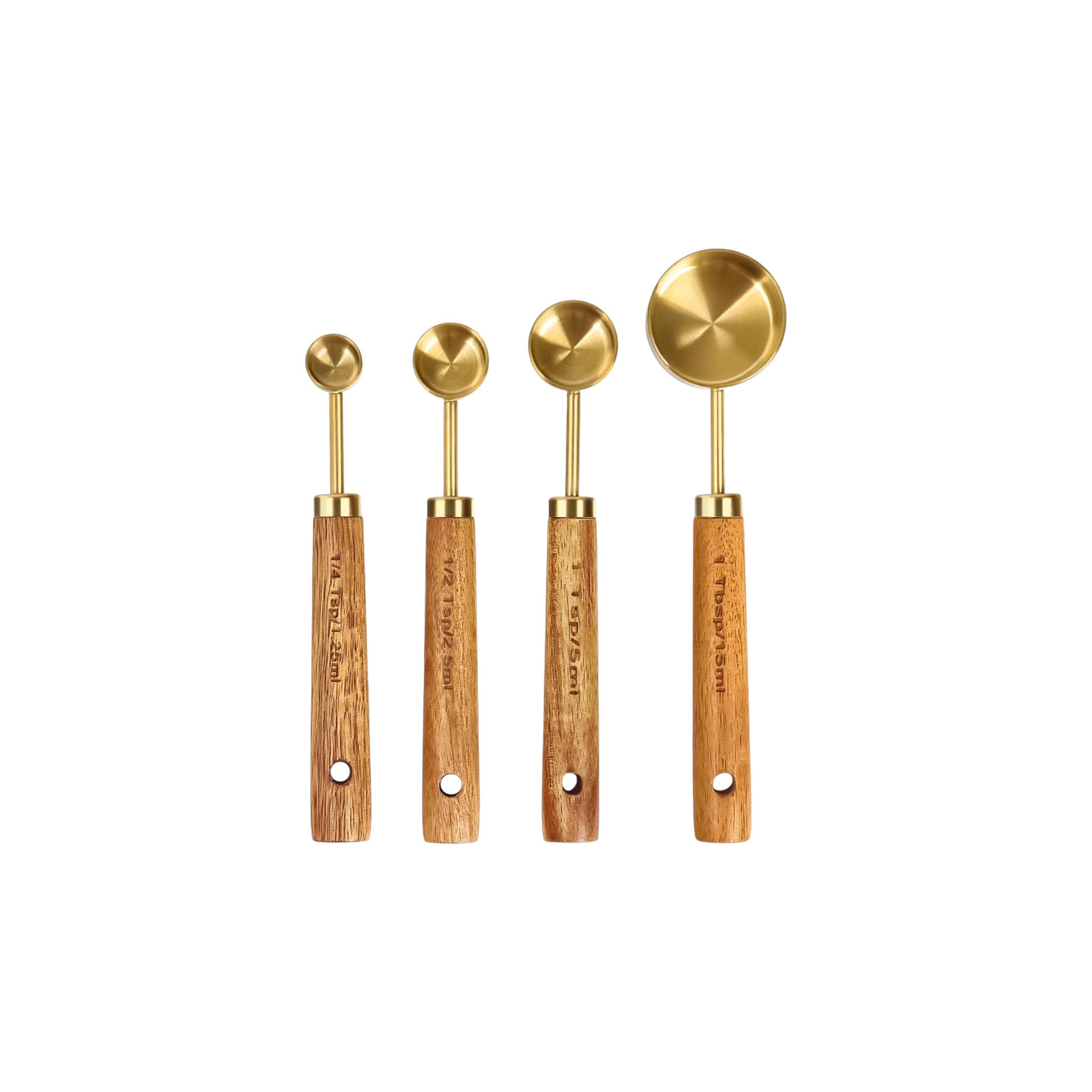 Salitanz Stainless Steel Measuring Spoon Gold 8 Piece Set