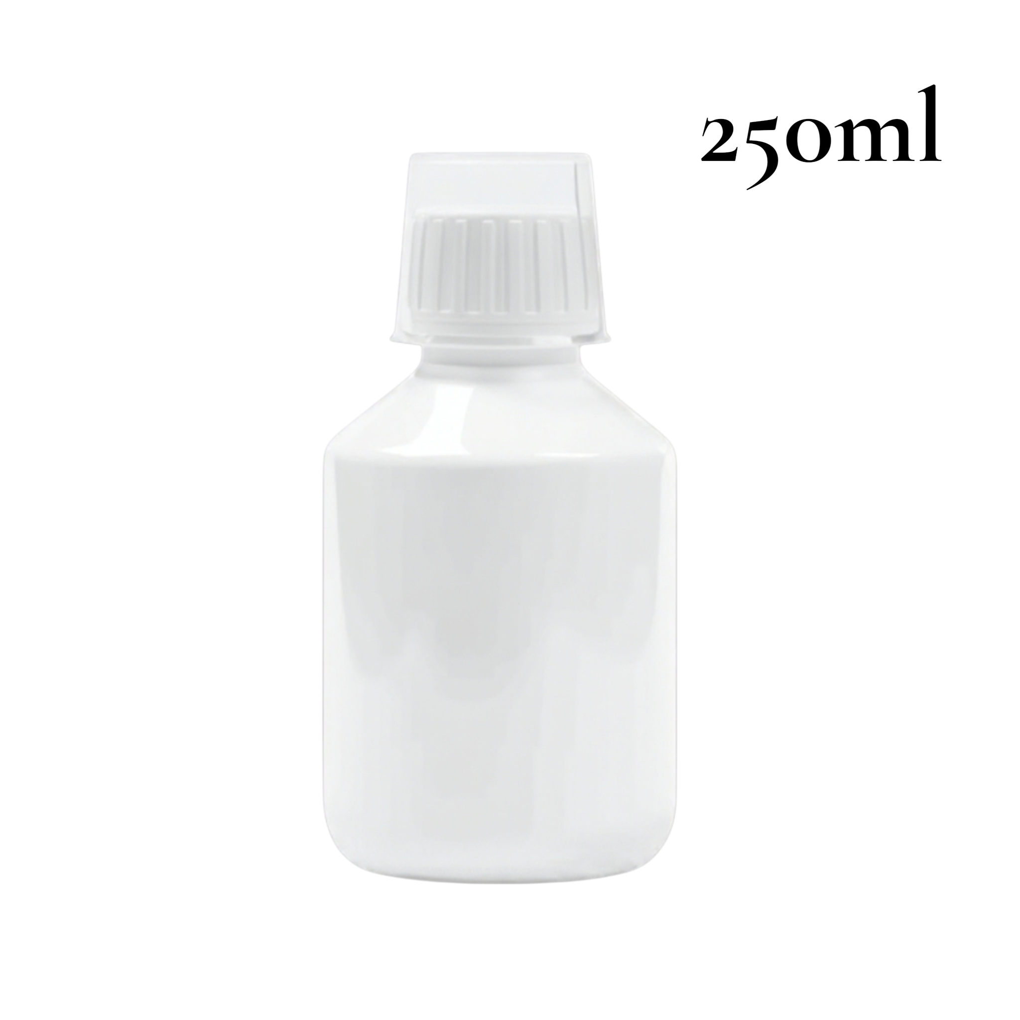 Medical-Cosmetic Bottle High-Neck with Lid & Clear Overcap - Pharmaceutical Container Bottle Round White