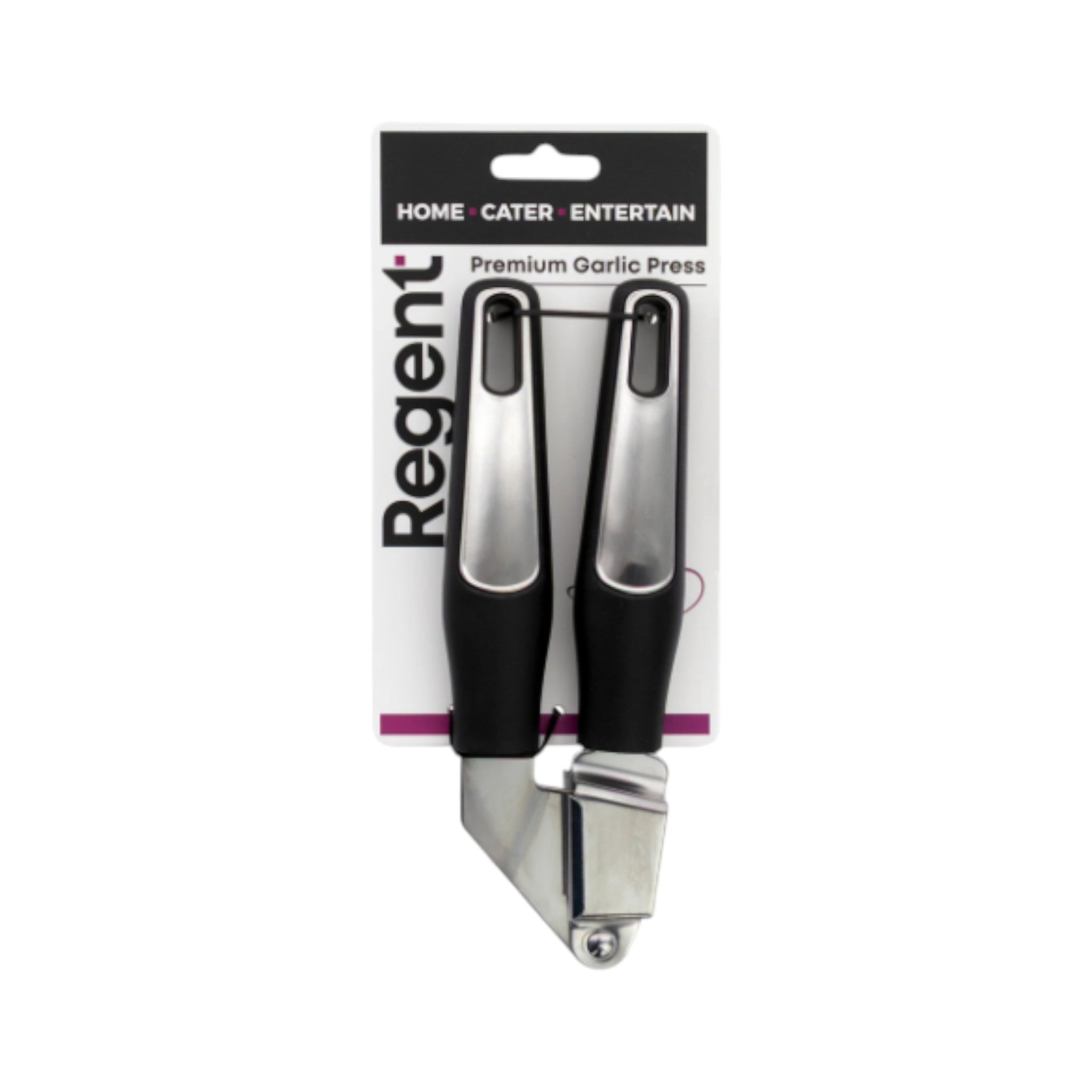Regent Premium Garlic Press Stainless Steel with PP+SS Black Handle