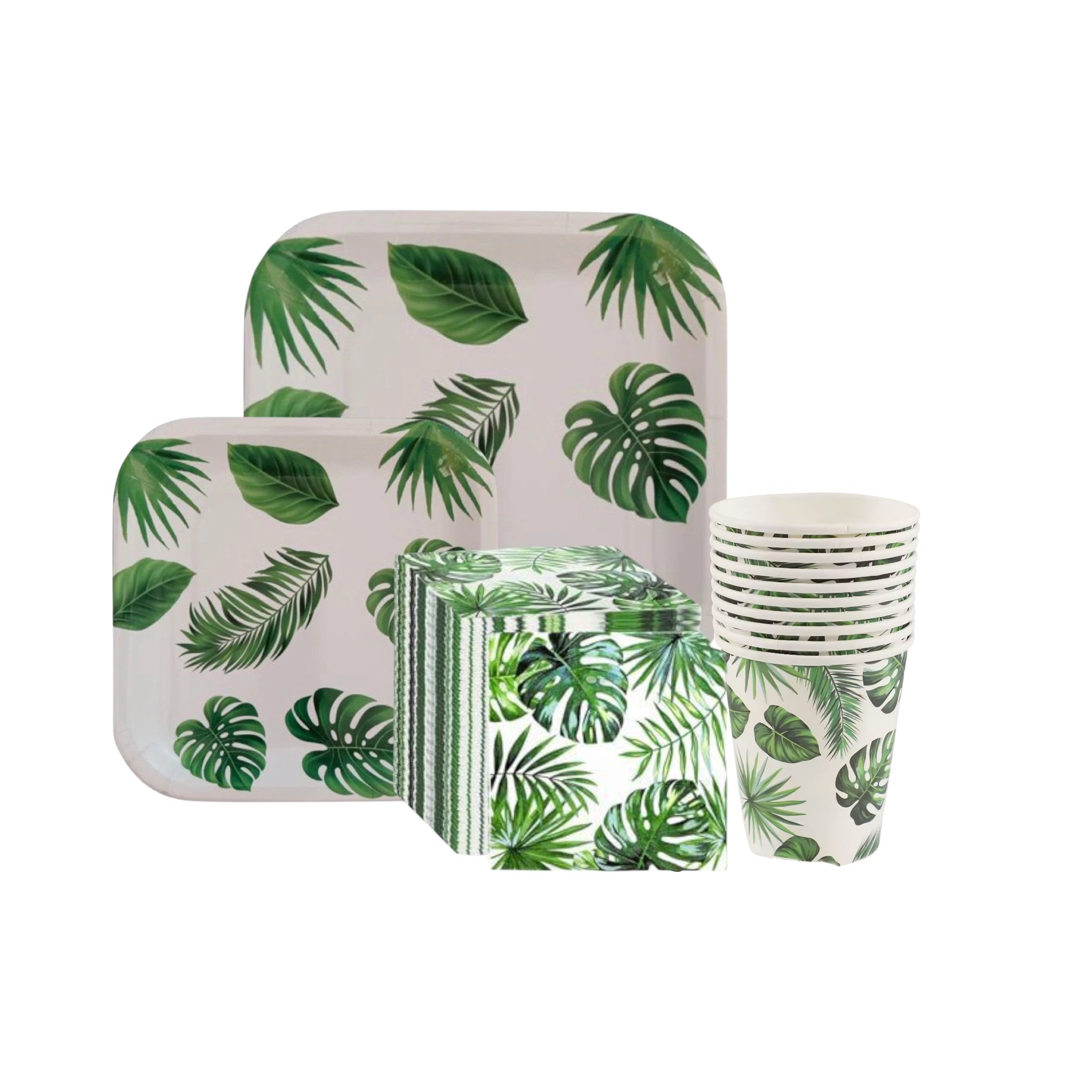 Disposable Party Leaf Print Set