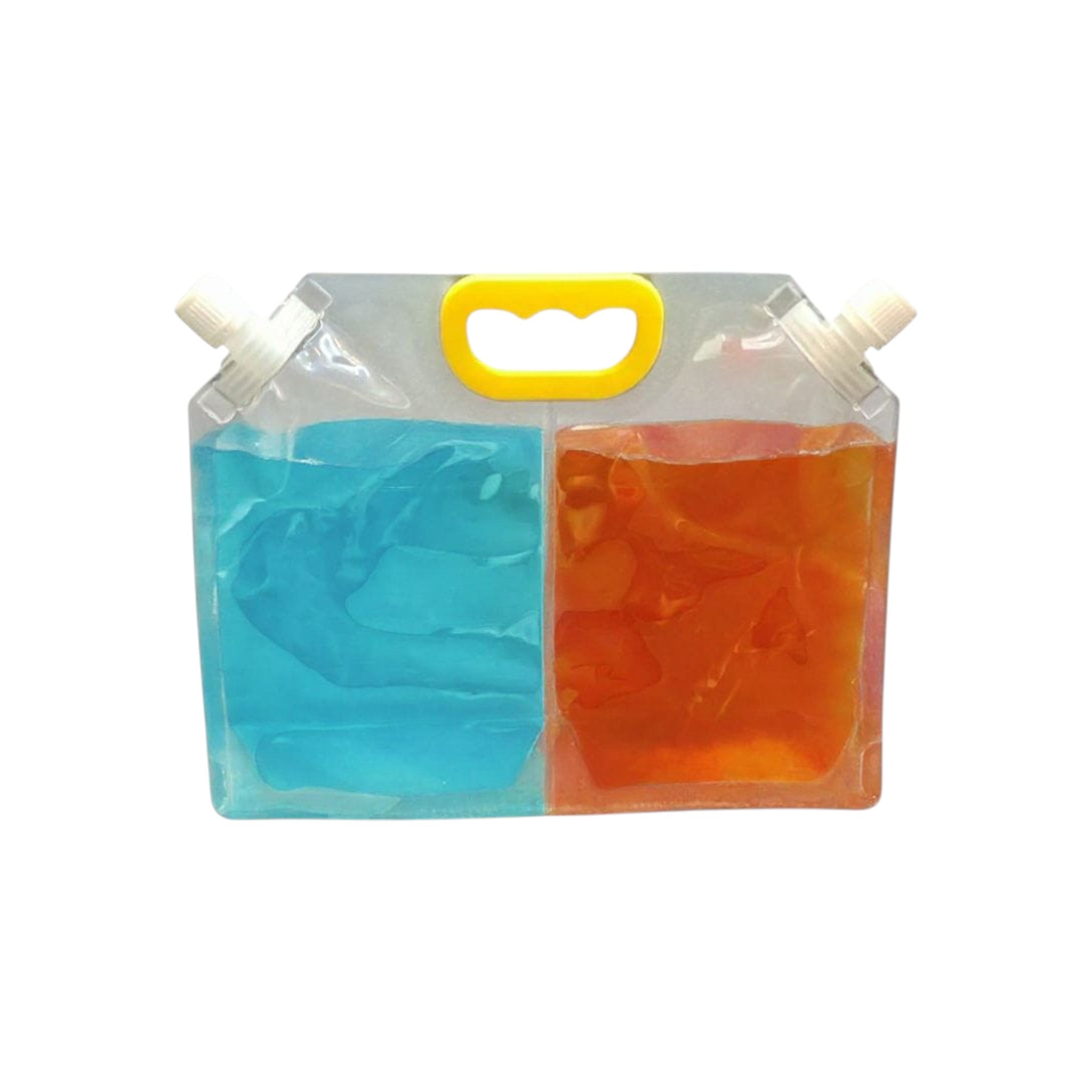 Stand-Up Beverage Carry Pouch Bag Clear 2L Food Grade with Double Side Spout 26x20.5+8cm