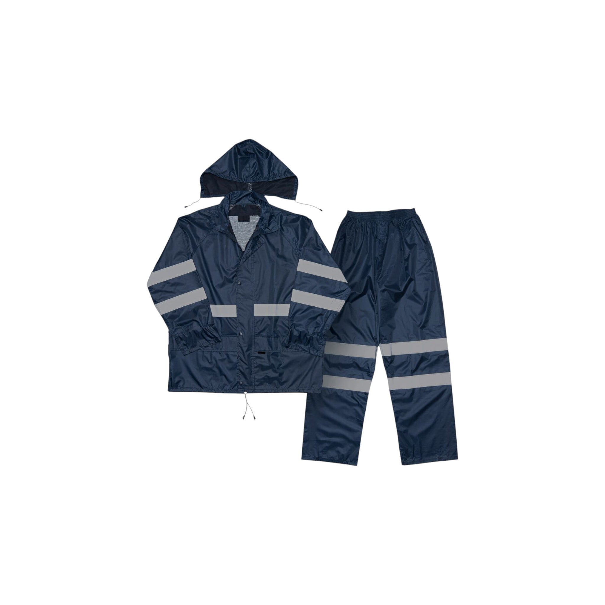 Rubberised Blue Rain Suit with Reflective Tape Set Double Extra Large